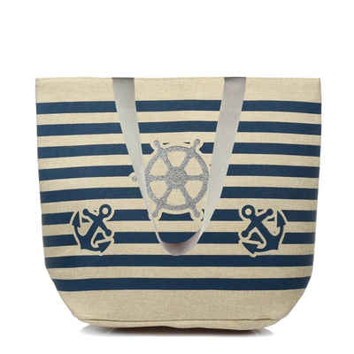 BambiniWelt by Rafael K. XL-Strandtasche Strandtasche mit Reißverschluss Beachbag Shopper Schultertasche