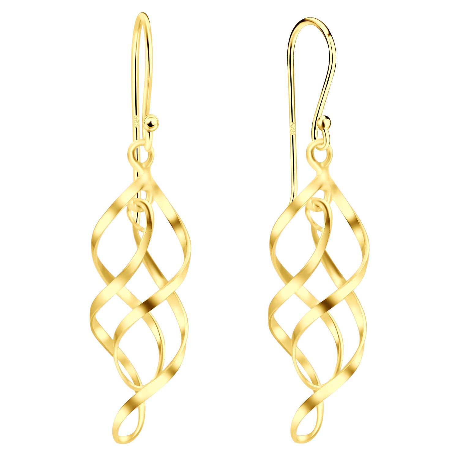 LÖB Paar Ohrhänger 925 Silber Ohrringe Hängend Tropfen Spirale Anhänger Gol günstig online kaufen