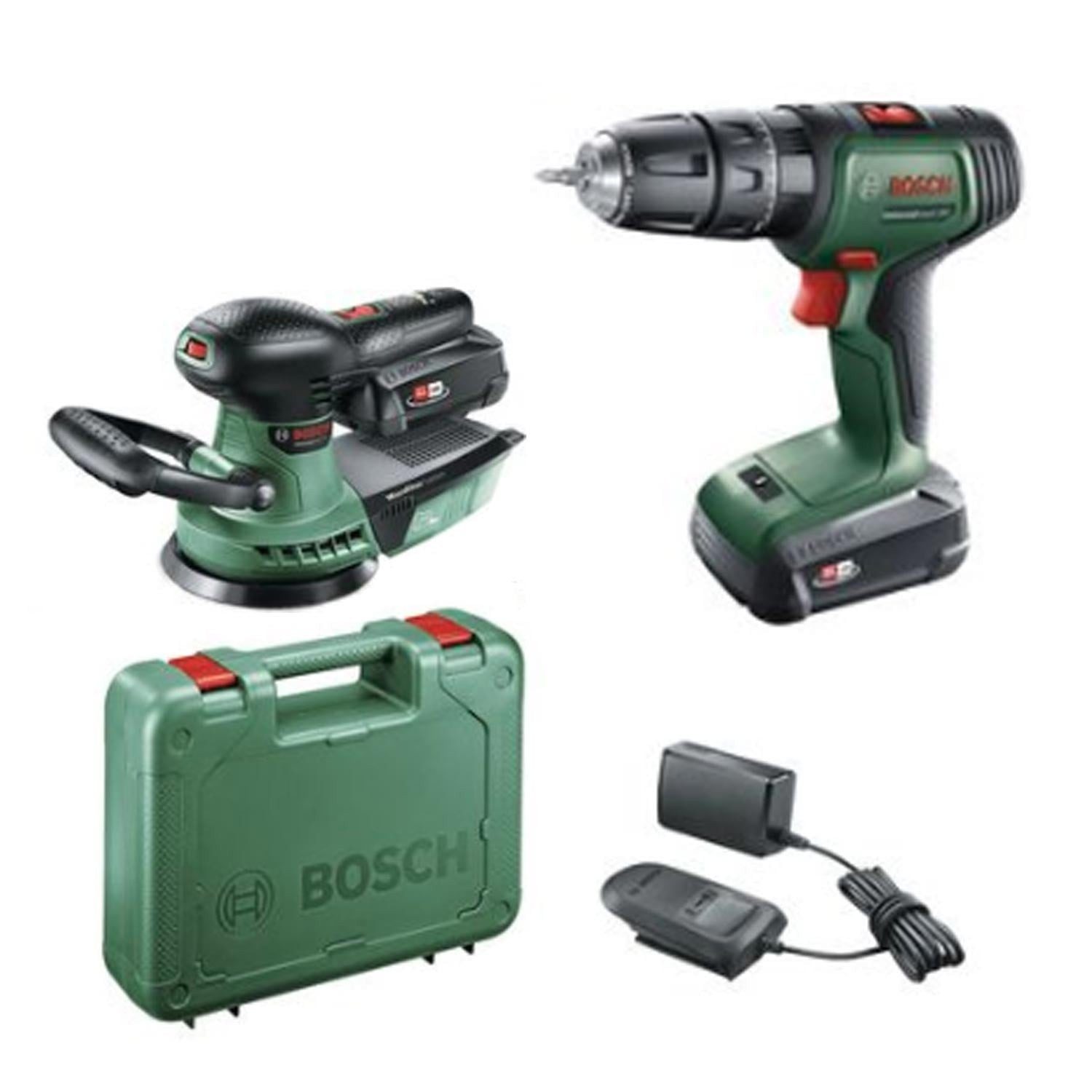 BOSCH Elektrowerkzeug-Set UniversalImpact 18V Akku-Schlagbohrmaschine 2x