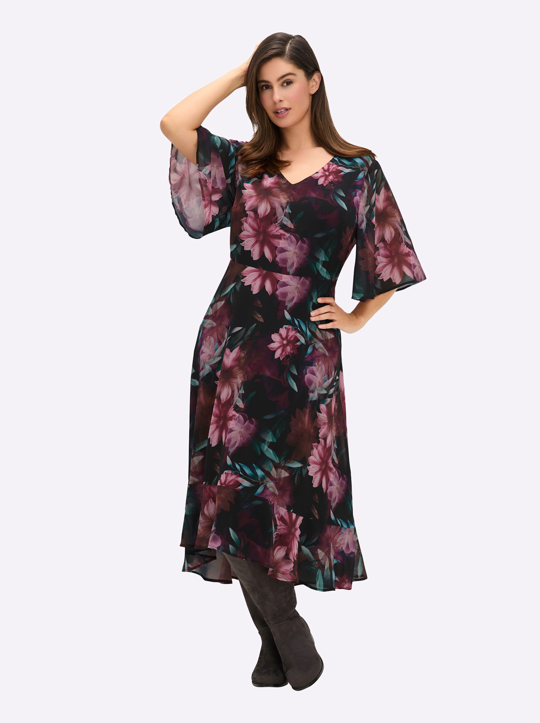 Sheego Etuikleid Chiffonkleid . günstig online kaufen