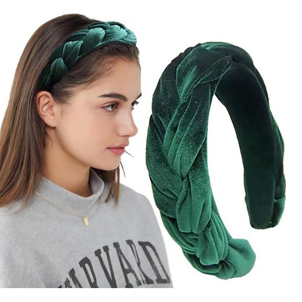 Fivejoy Haarreif Samt Geflochtener Haarreifen, 1-tlg., Damen Haarreif breit Vintage Harrband Mode Stirnbänder, Für Frauen