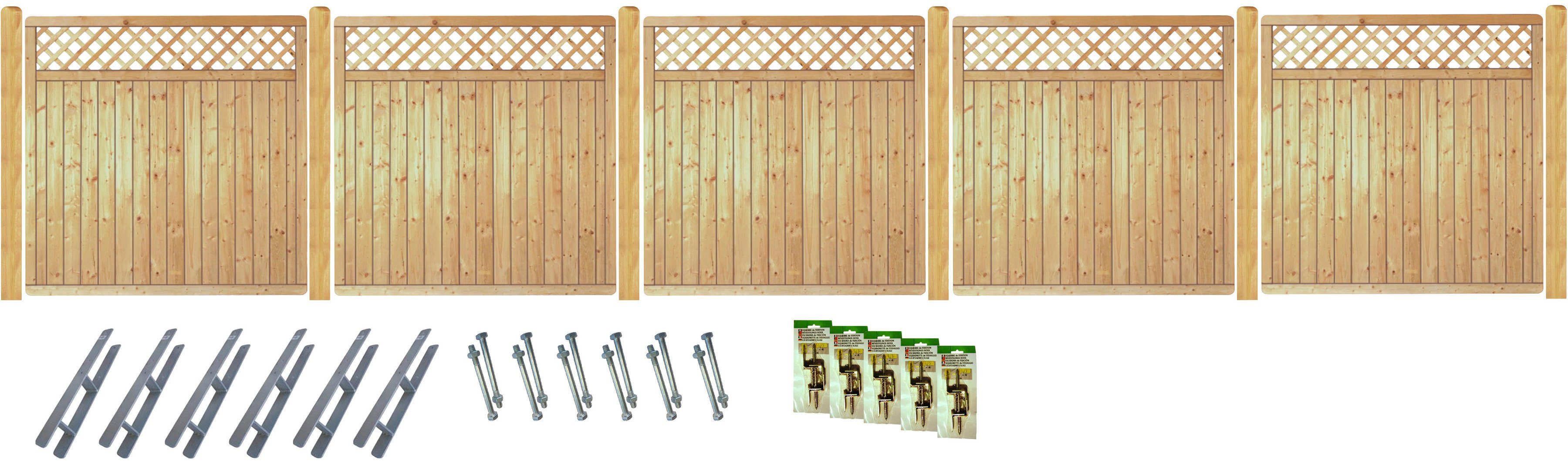 Tetzner & Jentzsch Sichtschutzelement COLUMBIA 3, (Set), kesseldruckimprägniert