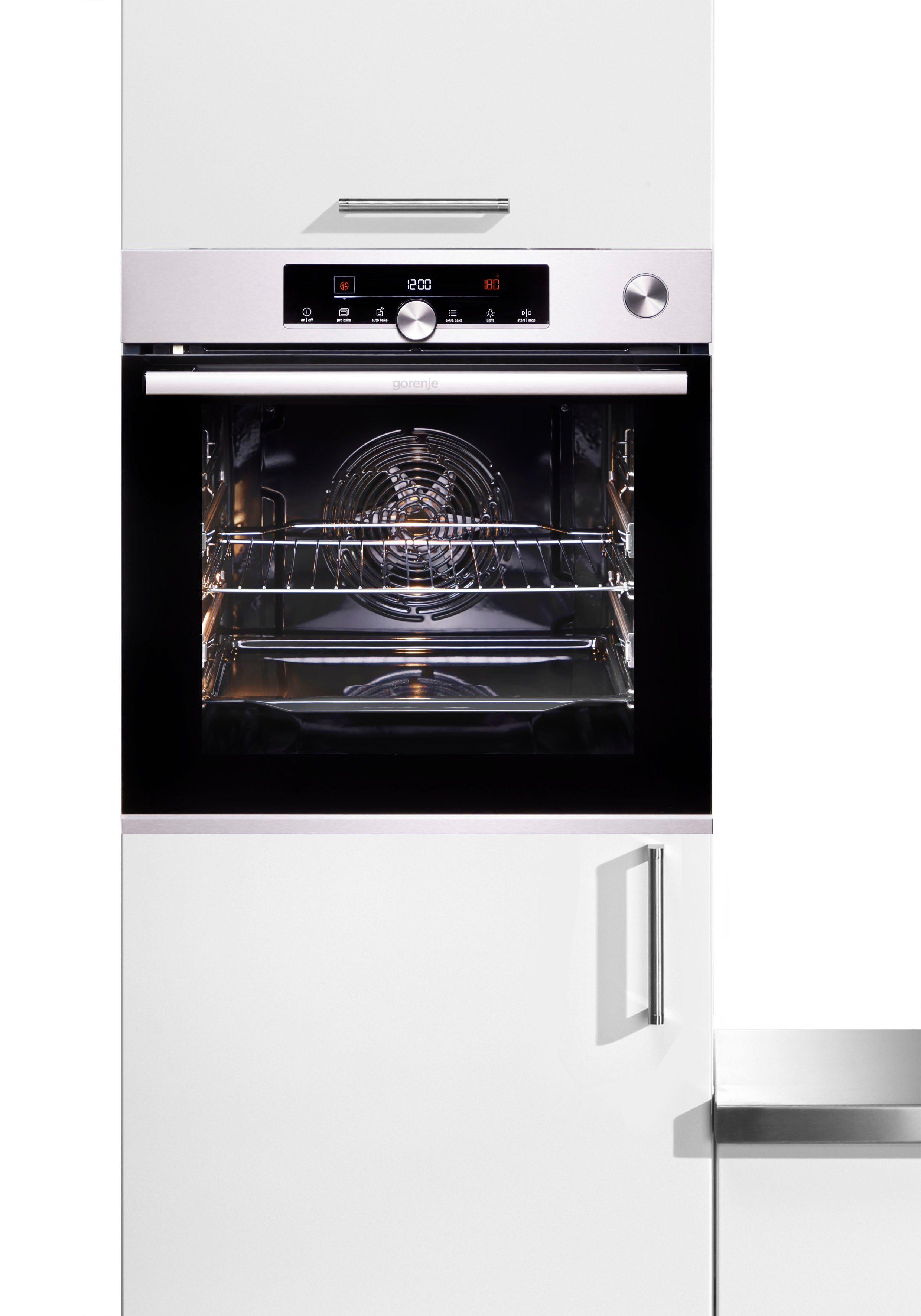 GORENJE Backofen BPSA 6747, Pyrolyse, 2fach Teleskopauszug, Wassertank für Dampf, AirFry-Funktion