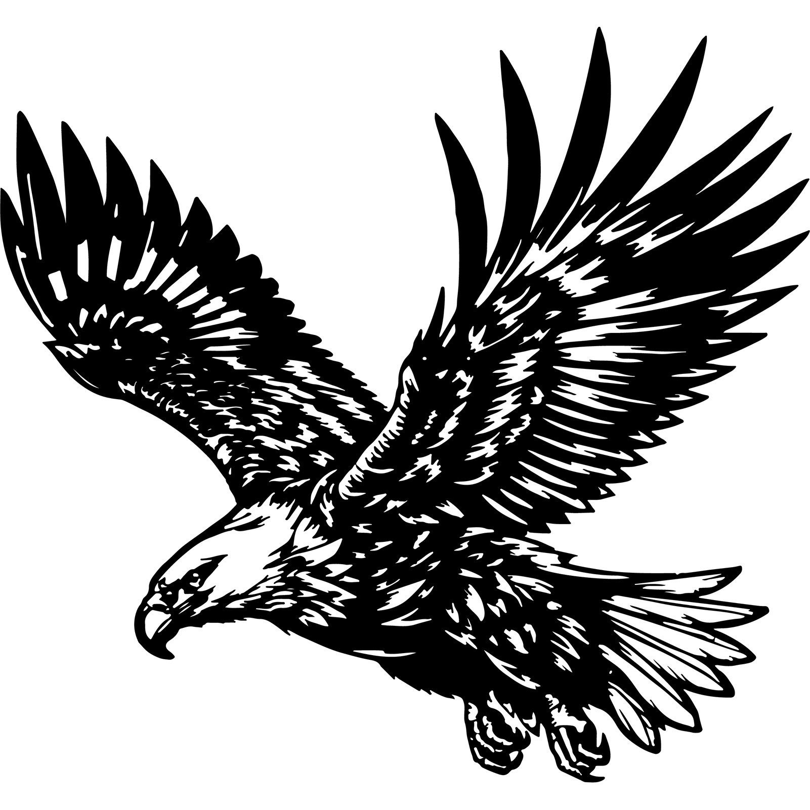 Jumpeak Wanddekoobjekt Adler Metall Wanddekoration, Tierelemente, Metall, Hergestellt aus Metall,Schwarz,weiß,57×53cm