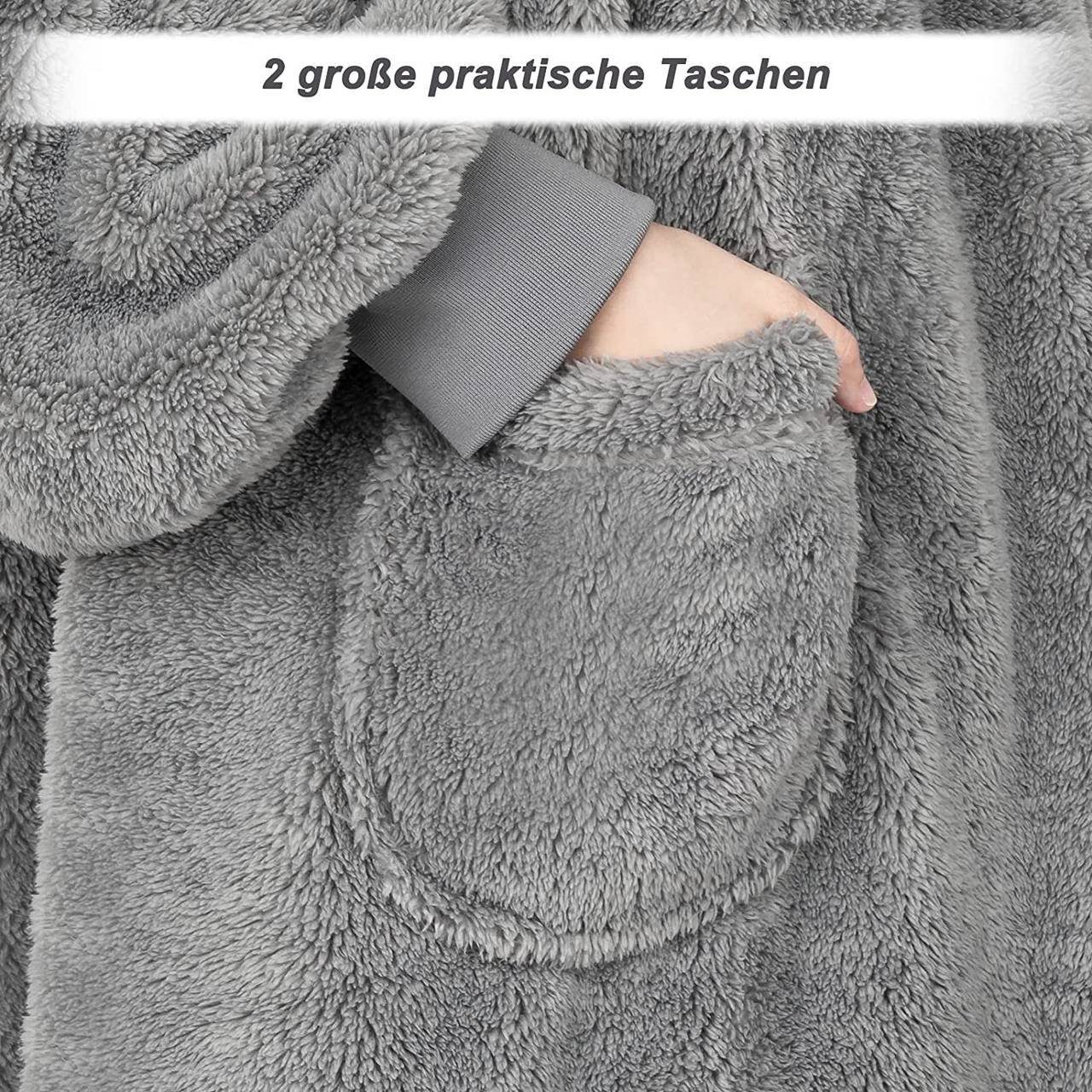 Decke mit Ärmeln Hoodie Kuscheldecke Woltu Garu flauschig und Kapuze (1-tlg)