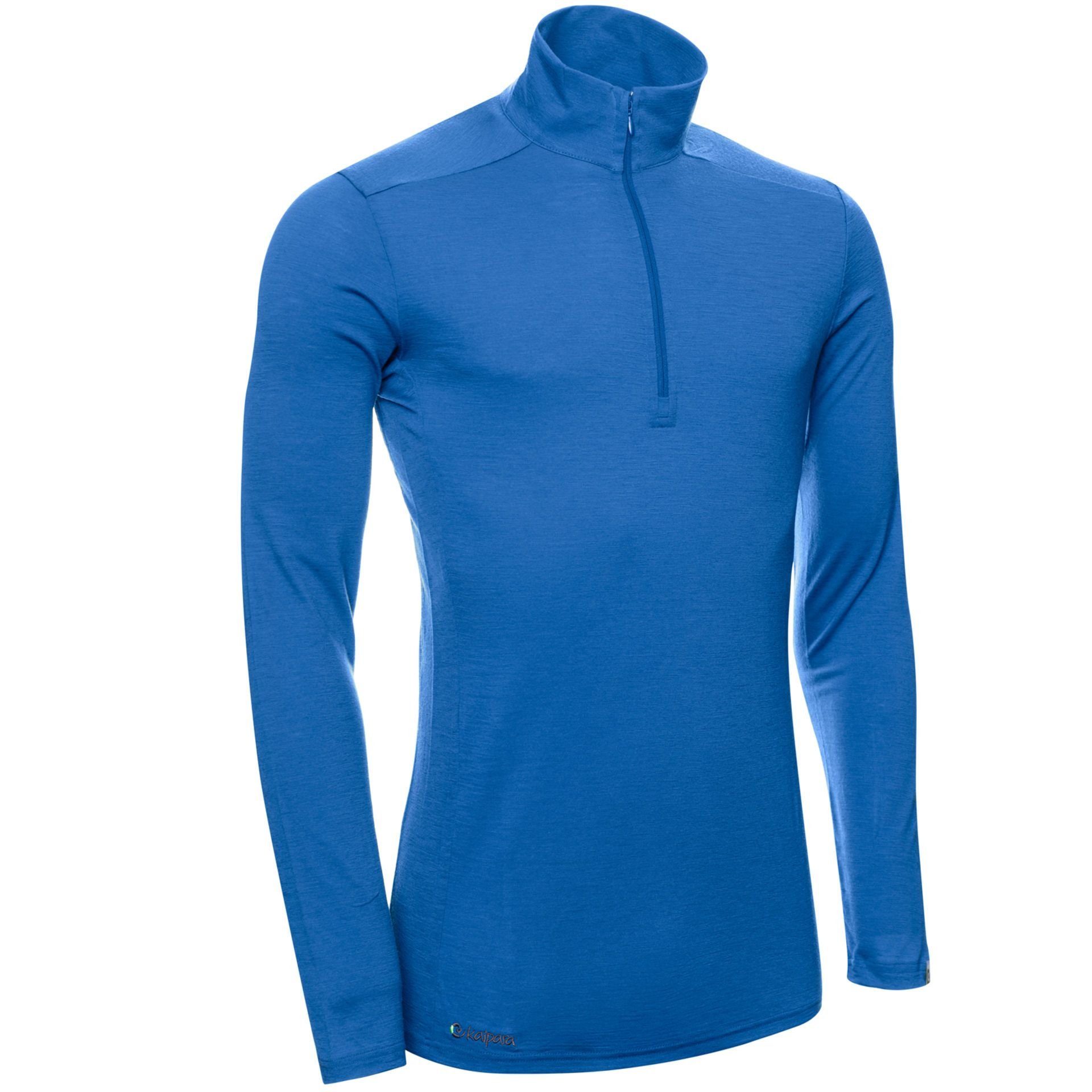 Merinowolle aus Slimfit (1-tlg) Merino Zip-Neck Langarmshirt Kaipara Made in Herren Royal Sportswear - Germany reiner 150 Merino