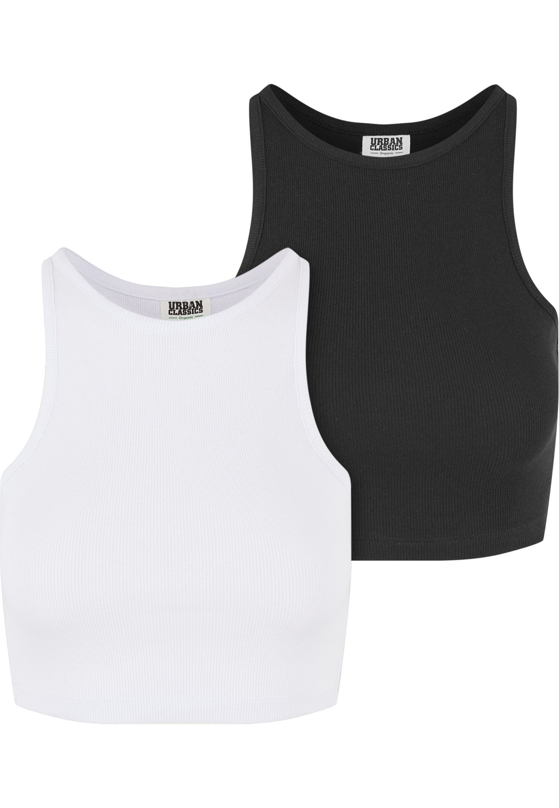 Muskelshirt Urban Classics Ladies Organic Cropped Rib Top 2-Pack