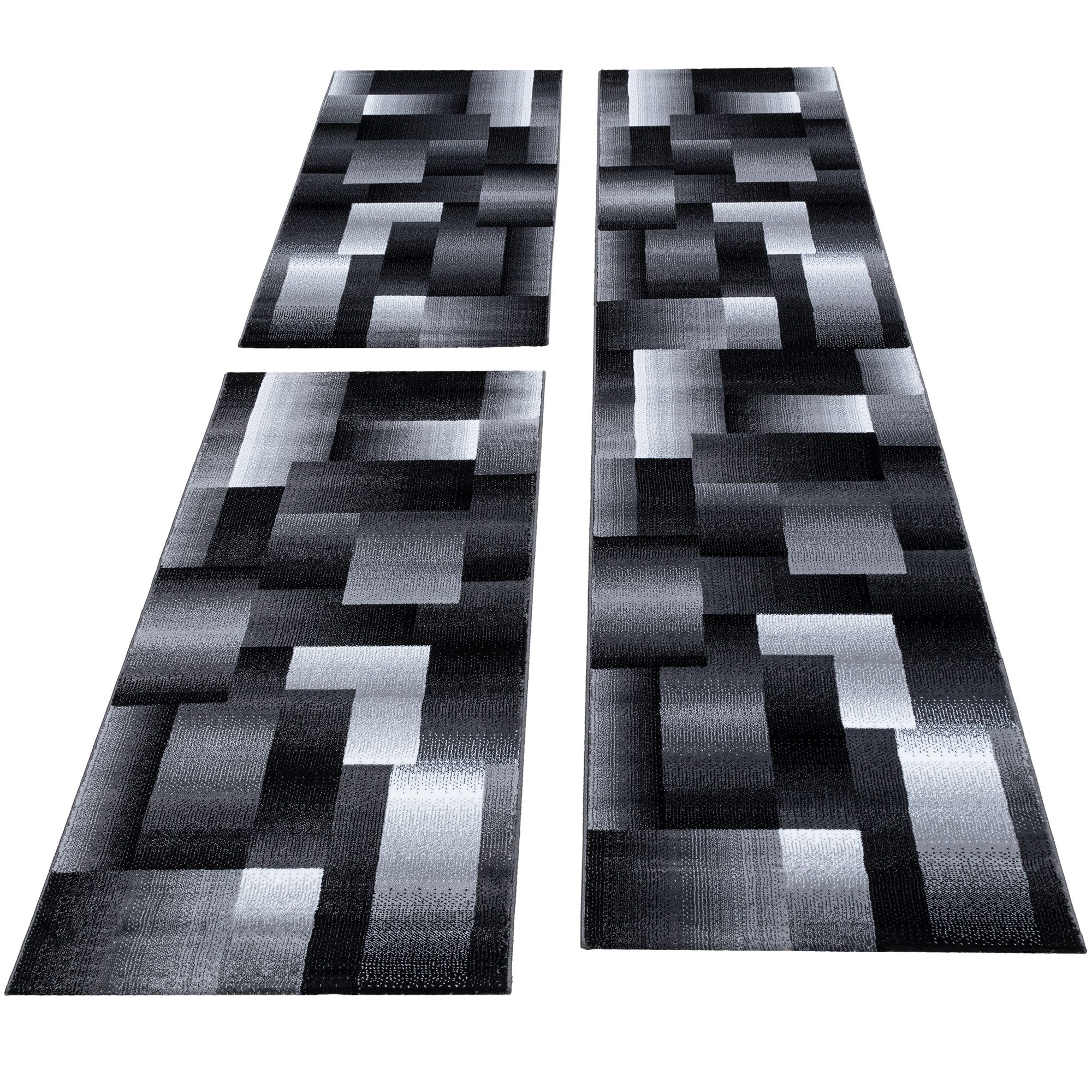 Carpettex Kurzflor-Bettumrandung Abstrakt Kariert Design, Höhe günstig online kaufen