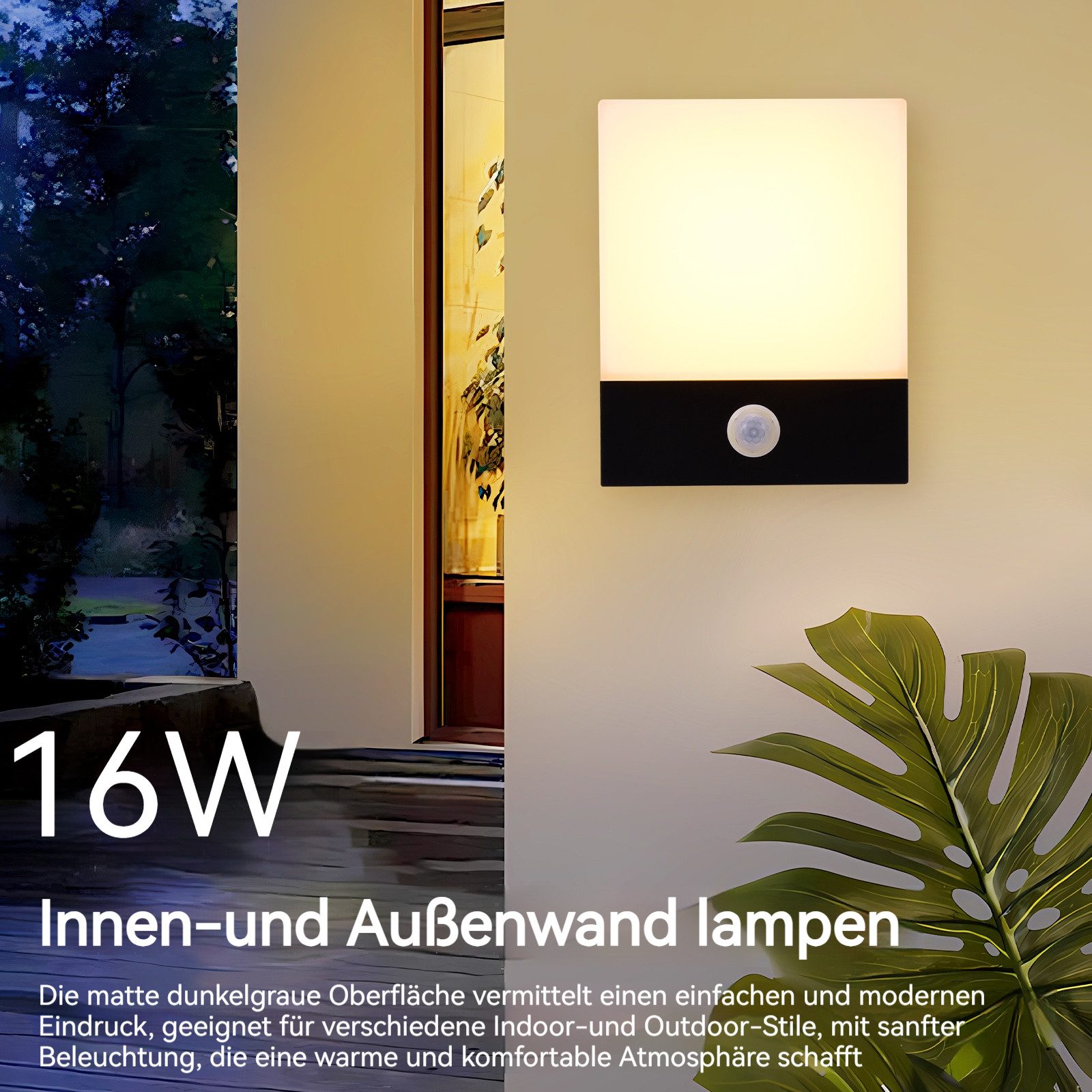 BlingBin Außen-Wandleuchte 16W Außenlampe mit Bewegungsmelder günstig online kaufen