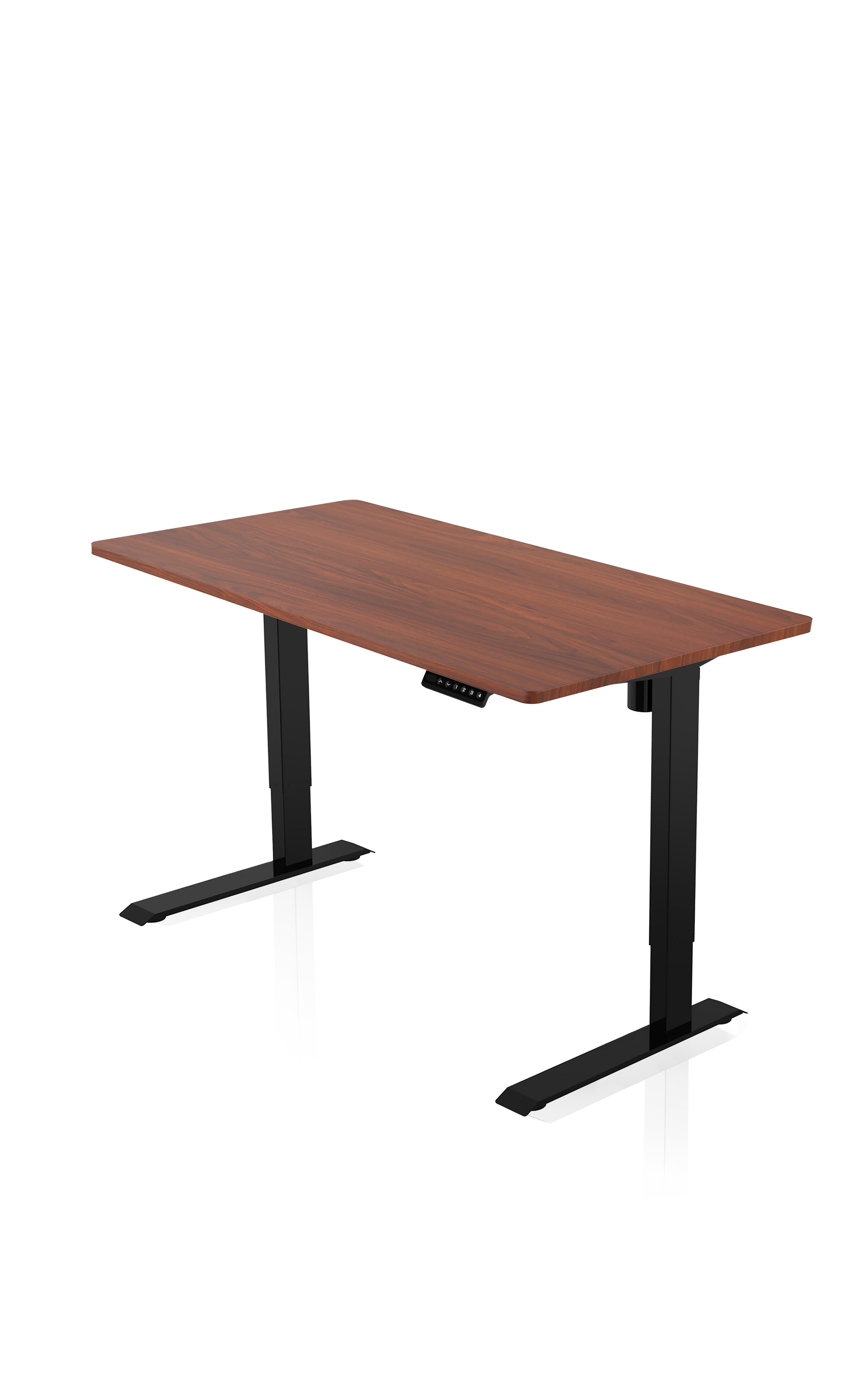 AGIl Schreibtisch Schreibtisch elektrisch - Gestell Tischplatte 120*60 Komplett-Set cm - höhenverstellbarer Schwarzes Walnuss