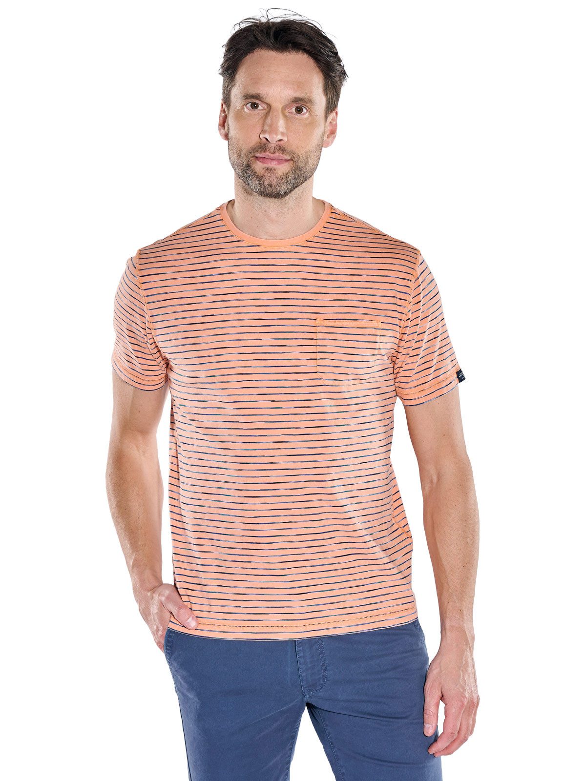 Engbers T-Shirt Herren Rundhals T-Shirt mit Brusttasche, Orange