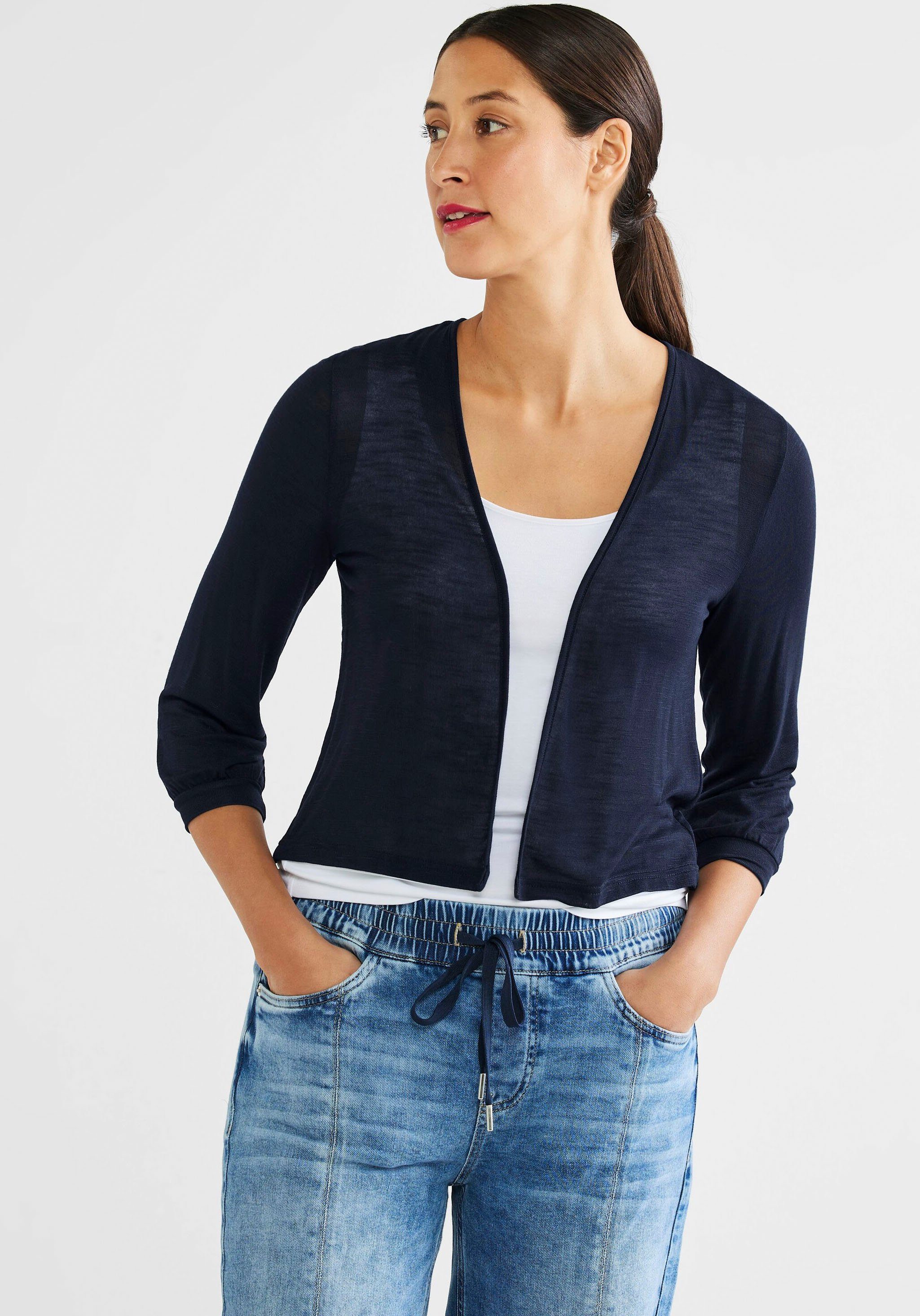 STREET ONE Shirtjacke Style Suse in offenem Style deep blue