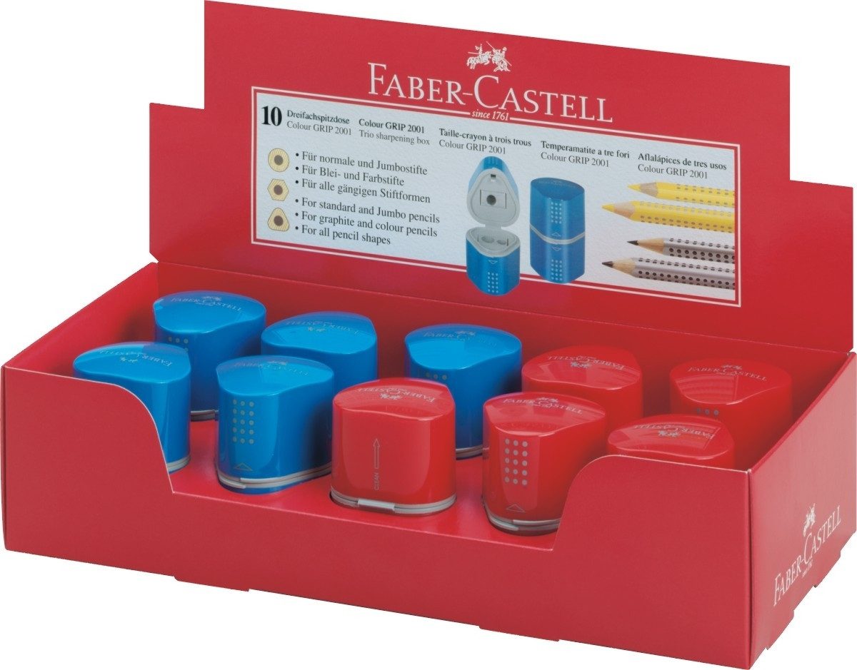 Faber-Castell Anspitzer Dreifachspitzdose Grip 2001 farbig sortiert