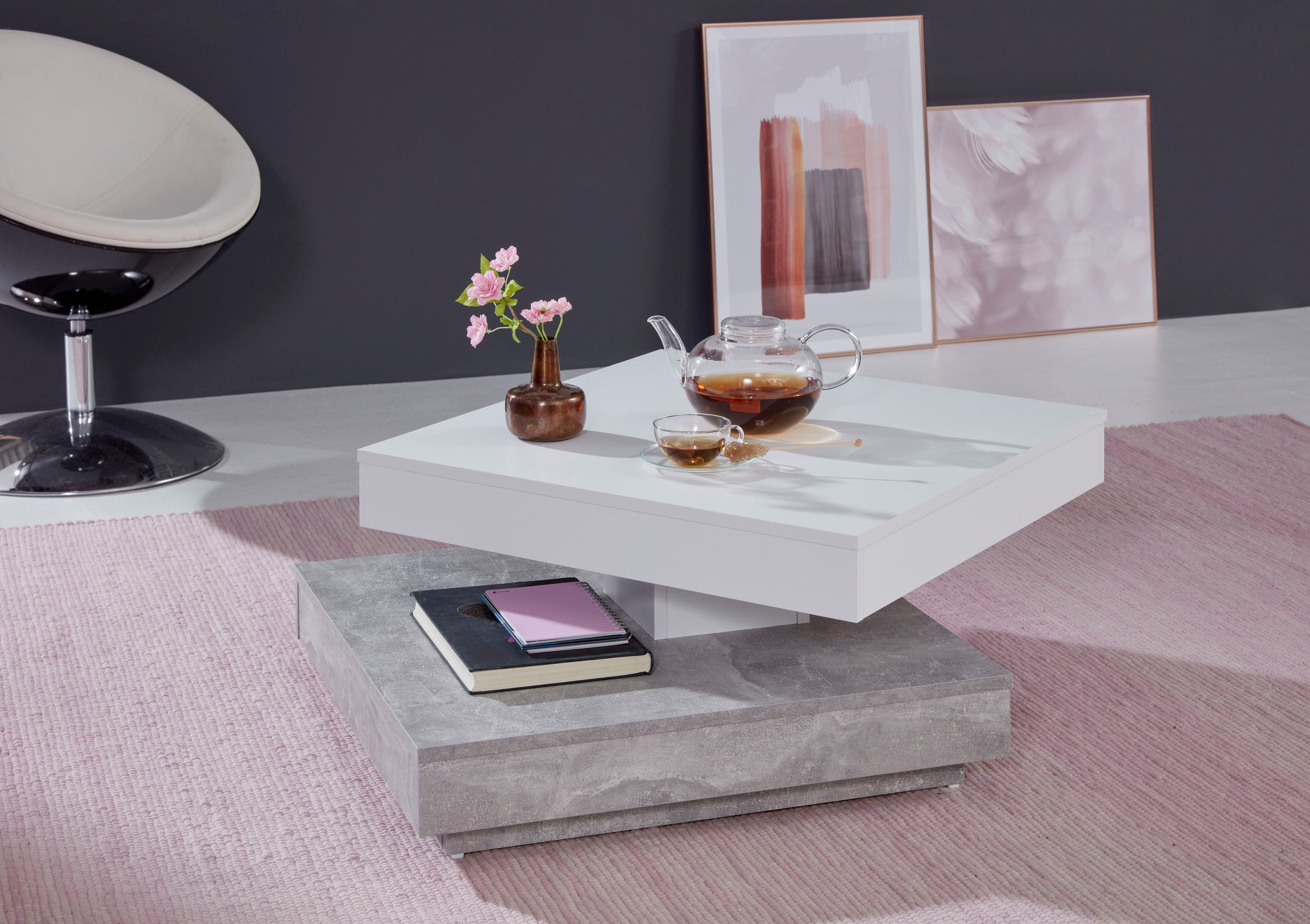 Home affaire Couchtisch Tanum, mit Funktion, drehbare Tischplatte
