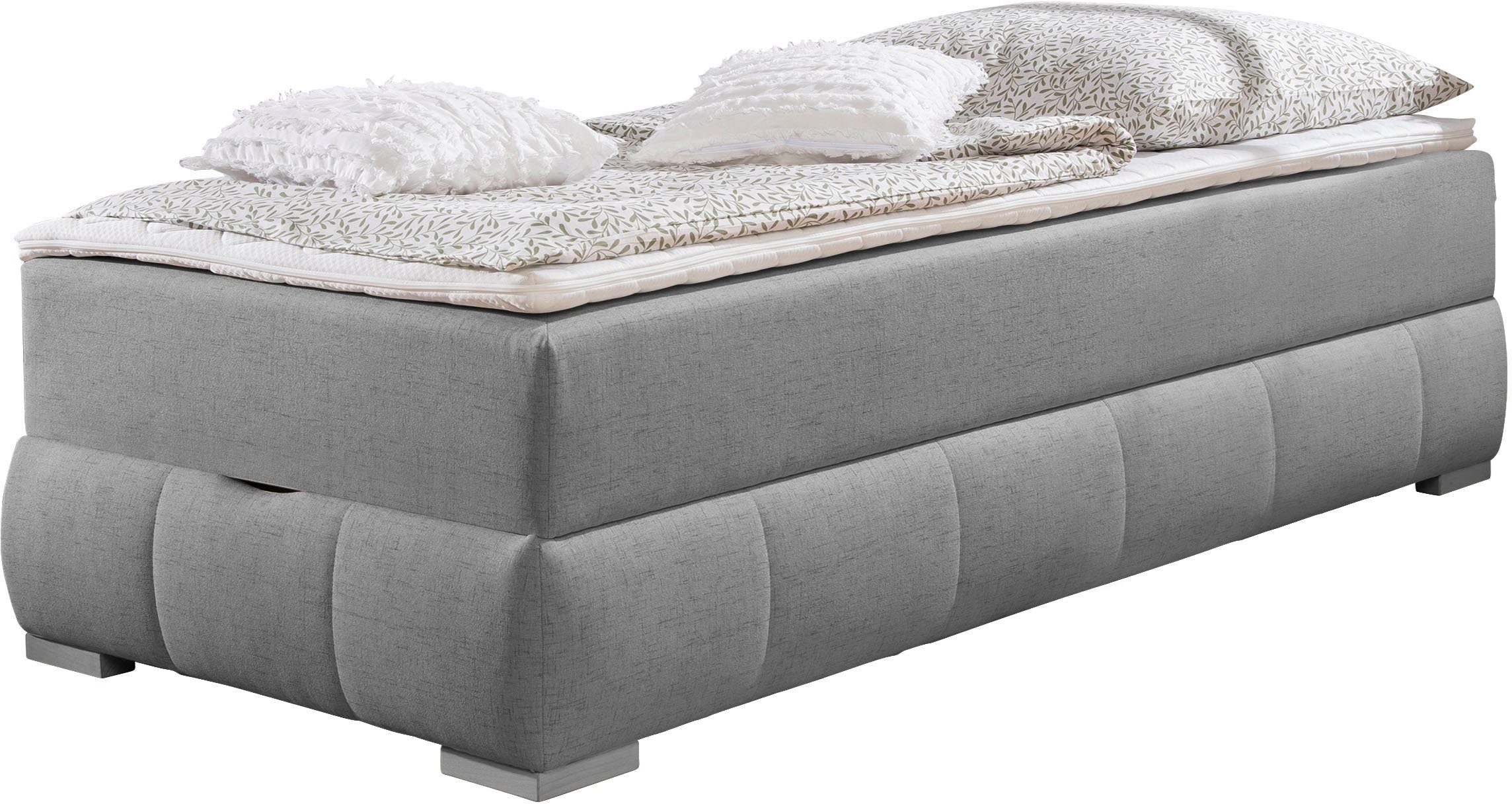 OTTO home Boxbett Wehma, ohne Kopfteil, inklusive Topper und Bettkasten