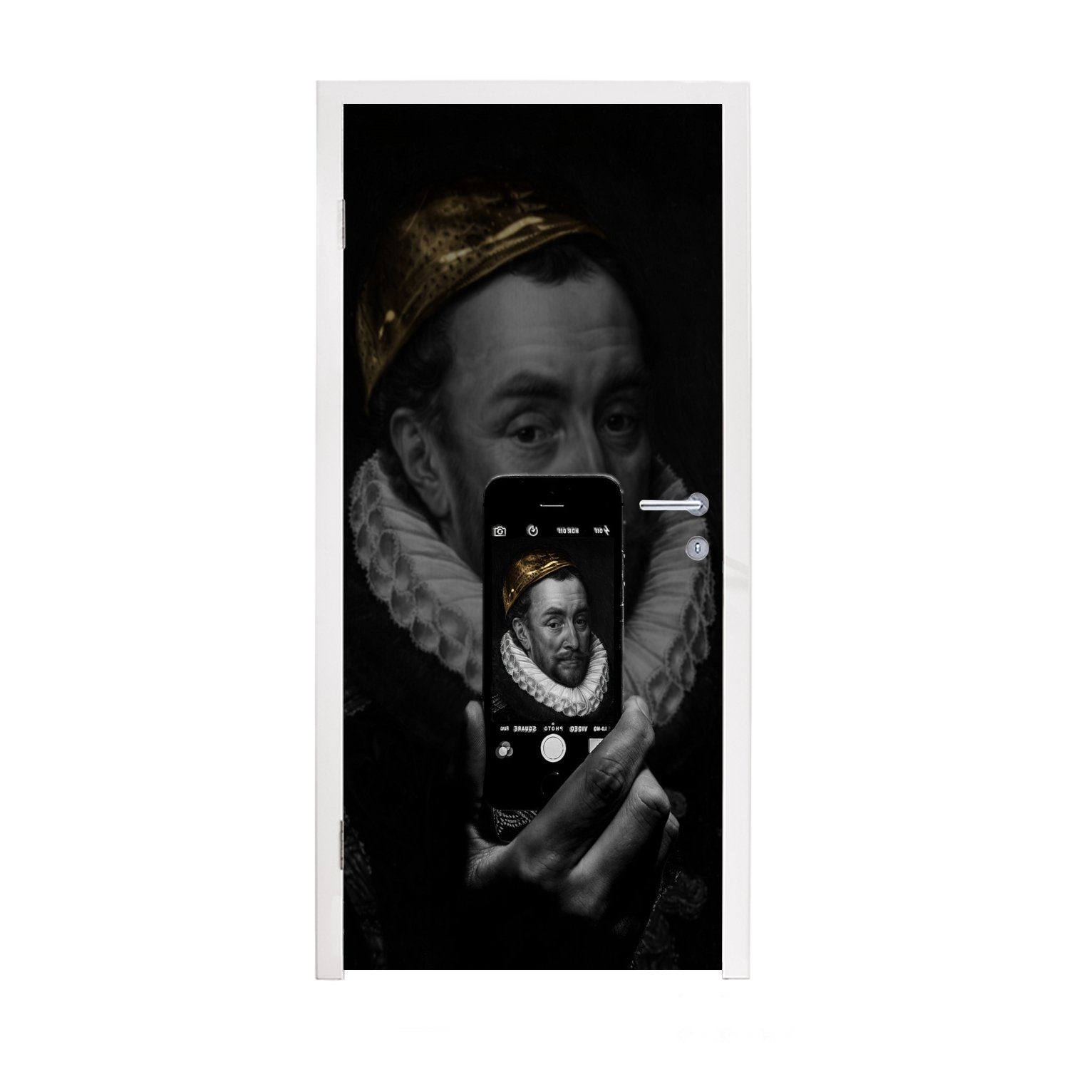 MuchoWow Türtapete Wilhelm von Oranien - Gemälde - Selfie, Matt, bedruckt, (1 St), Fototapete für Tür, Türaufkleber, 75x205 cm
