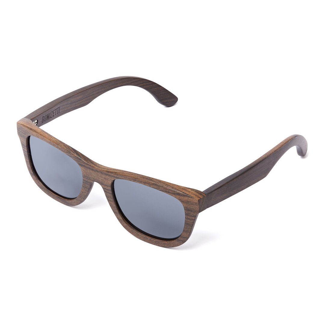 Sonnenbrille Glasfarbe Sonnenbrille 1-St) (Herren schwarz Braun Bonizetti Bambus,