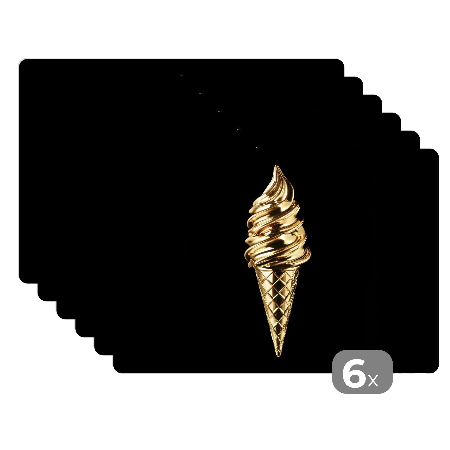 MuchoWow Platzset Eiscreme - Gold - günstig online kaufen