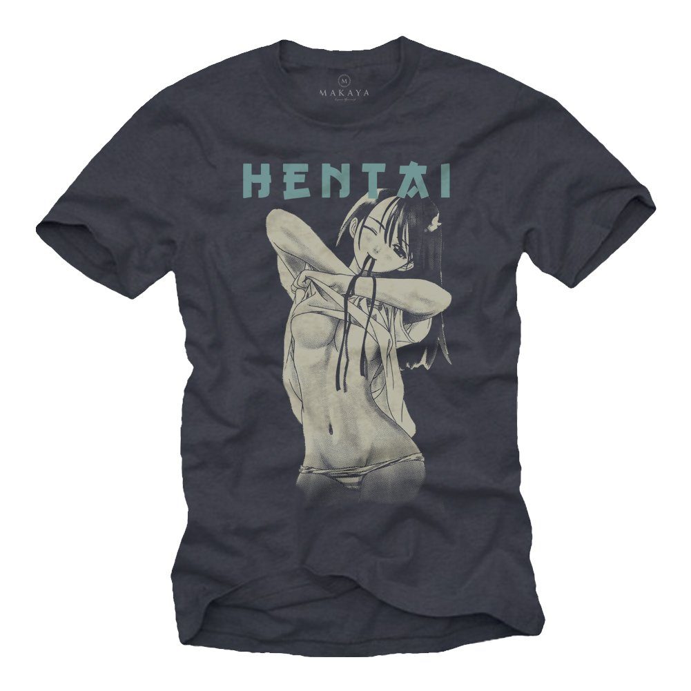 T-Shirt Herren Sexy Hentai Waifu Senpai Japan Comic Manga Anime Motiv Männer