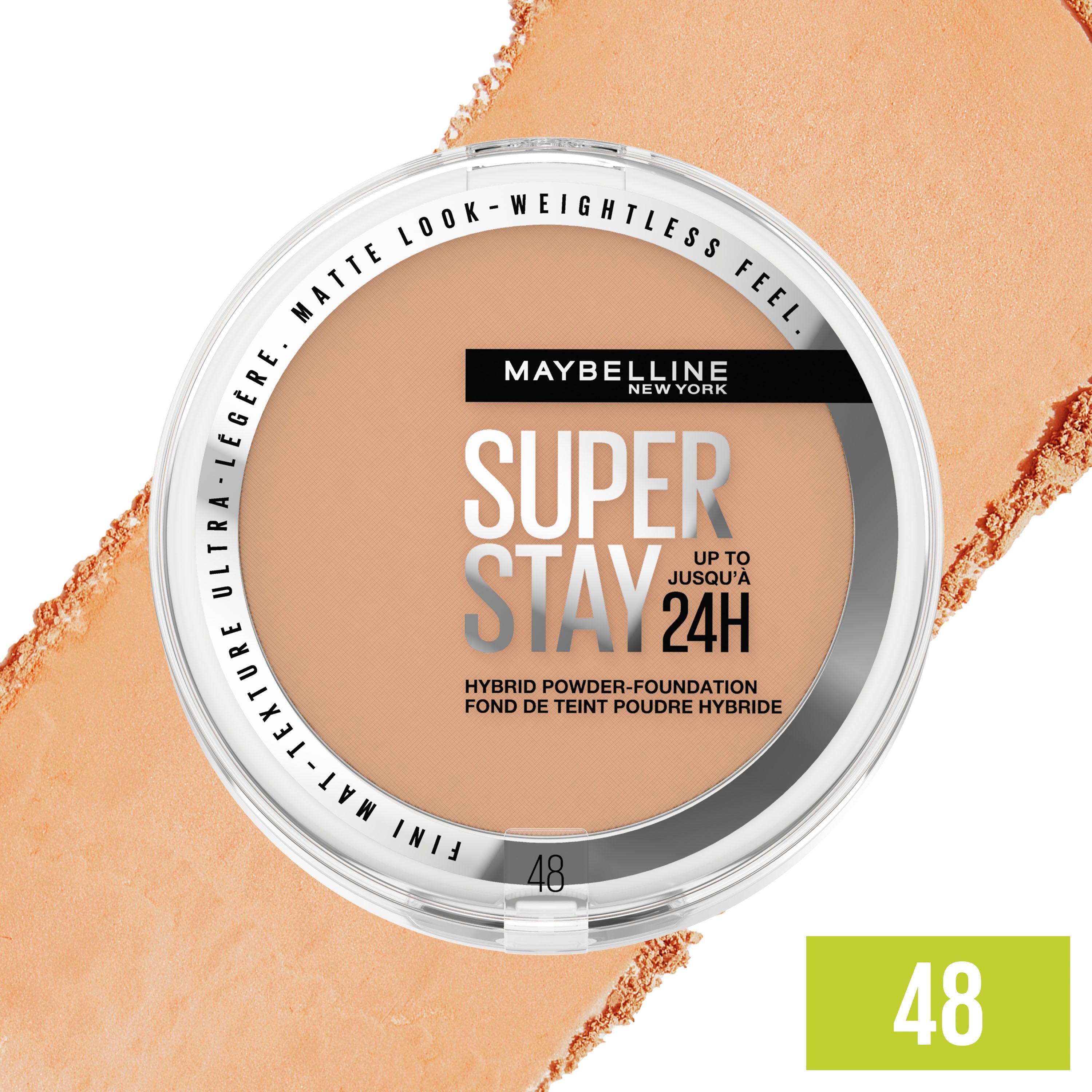 MAYBELLINE NEW YORK Foundation SUPER STAY HYBRID POWDER-FOUNDATION, mattes Finish mit Airbrush Effekt, dank leichter Pigmente