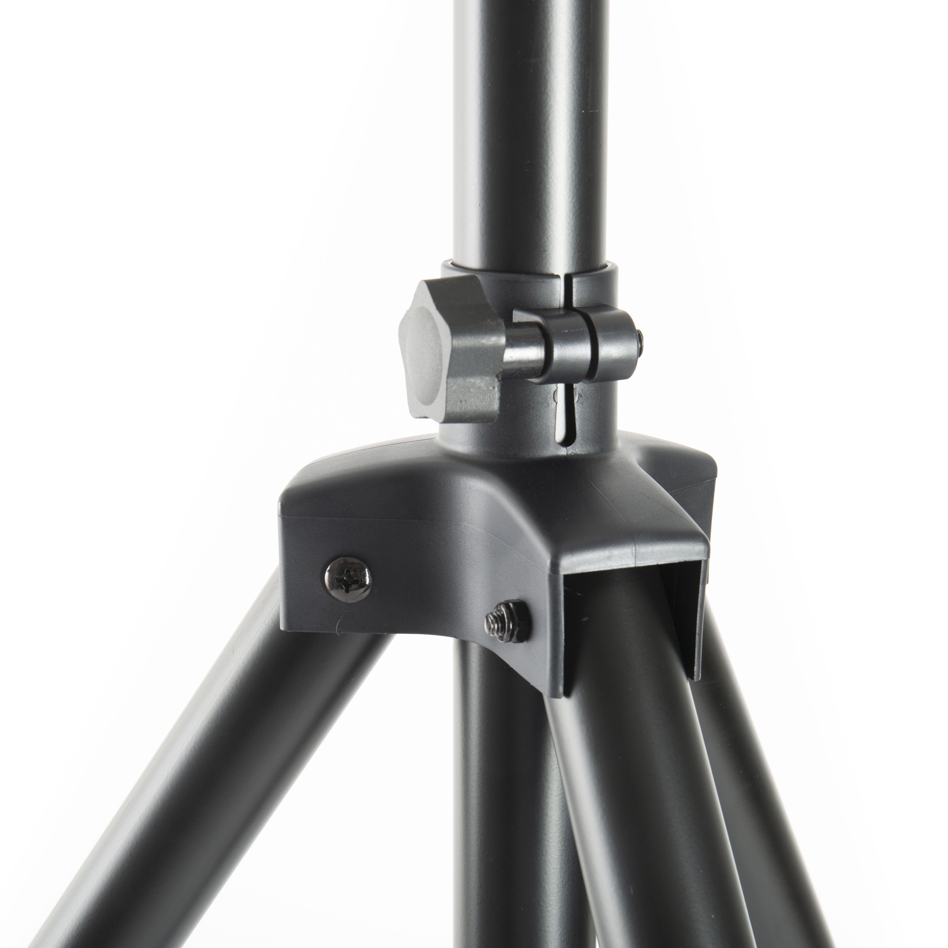 MUSIC STORE Lautsprecherständer, (Box-1 MKII Stahl Lautsprecherstativ - Höhenverstellbar 125-195 cm Max Belastbarkeit 30Kg Robust Leicht Schwarz Pulverbeschichtet - Ideal für Sicheren Boxenstand, Lautsprecher Stative, Boxenständer, Lautsprecherstativ, höhenverstellbar, robust)