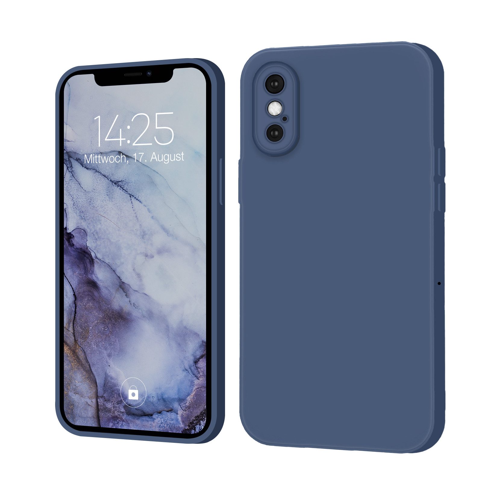 Tec-Expert Handyhülle SoftGrip Cover Hülle für Apple iPhone X, Handy Case Bumper integrierter Kameraschutz flexibel
