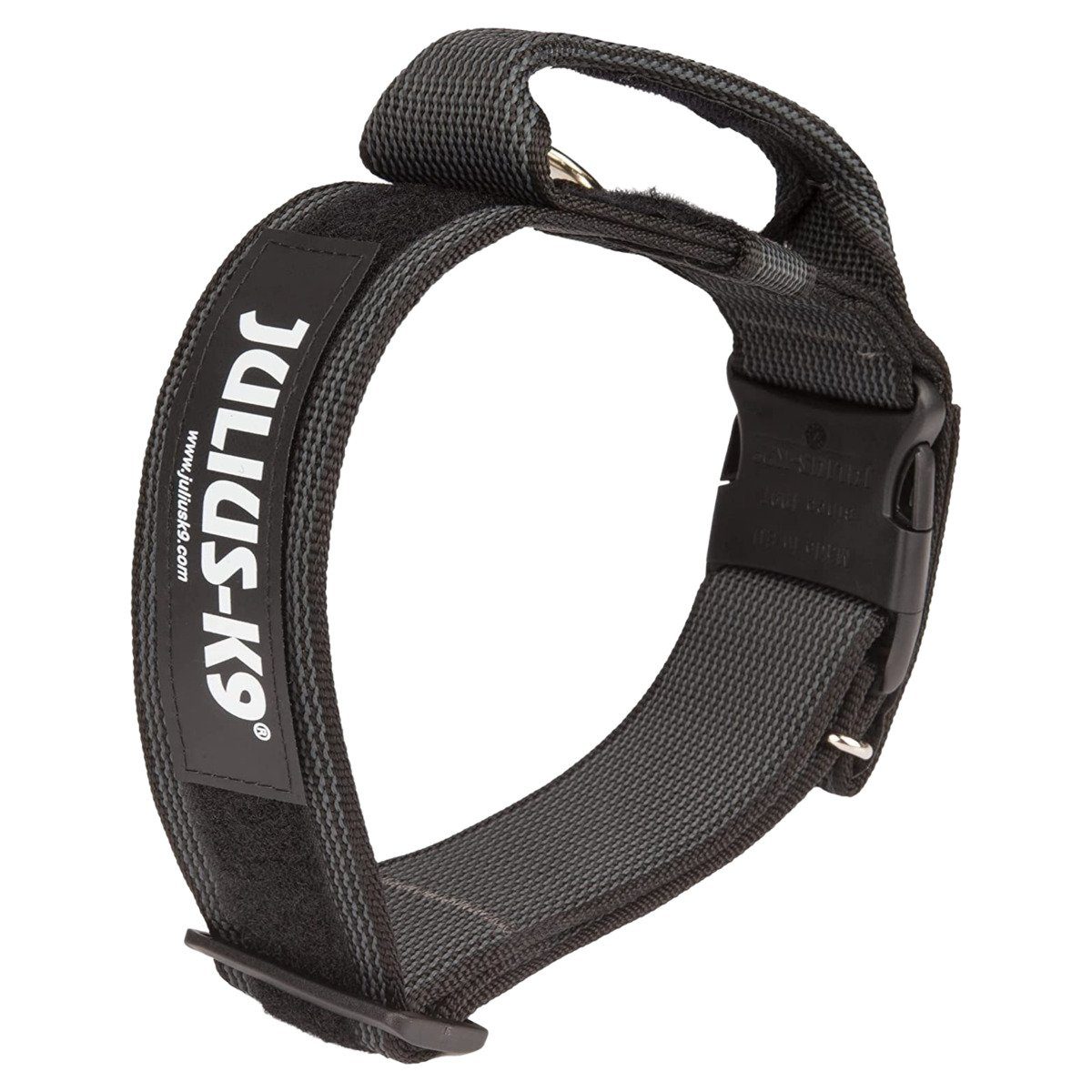 Julius-K9 Hunde-Halsband Halsband mit Griff schwarz/grau