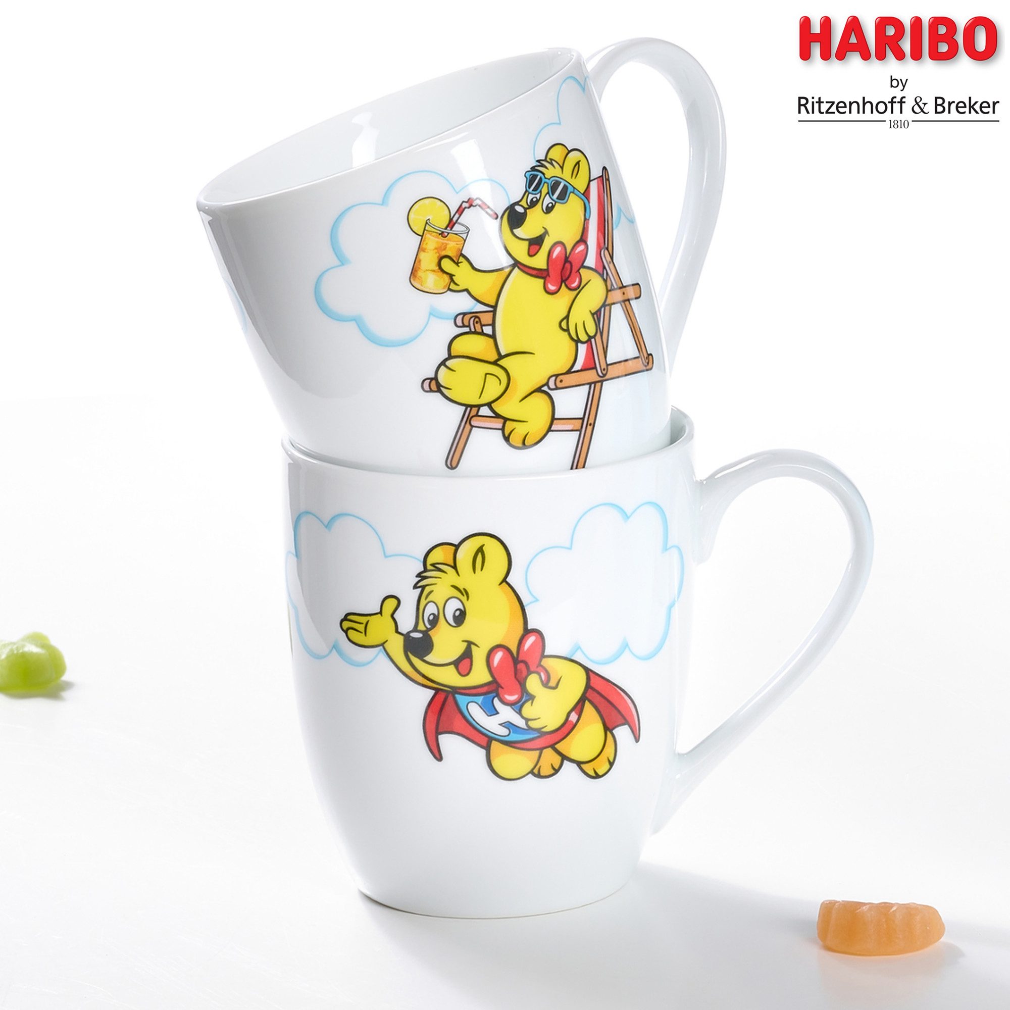 Ritzenhoff & Breker Becher HARIBO Clouds, Relax, 500 ml, 1-tlg., Porzellan, spülmaschinenfest