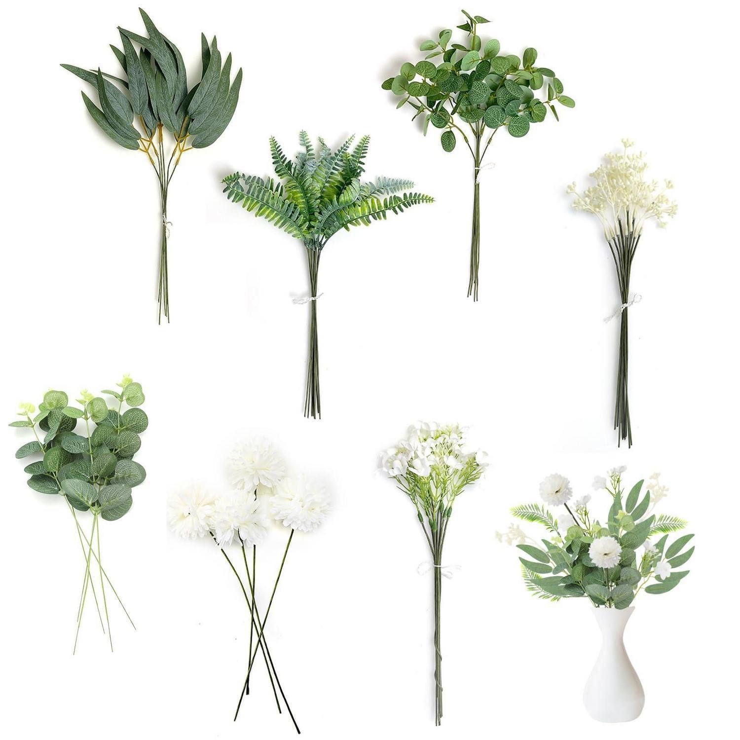 Kunstblumenstrauß Kunstblumenstrauss 35 Blätter 24 Blumen Länge 40cm, LuxusKollektion, Höhe 12 cm