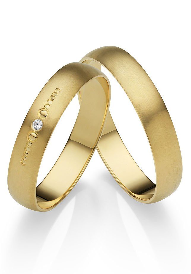 Firetti Trauring Schmuck Geschenk Gold 375 Hochzeit Ehering "LIEBE", Made in Germany, wahlweise mit oder ohne Brillant