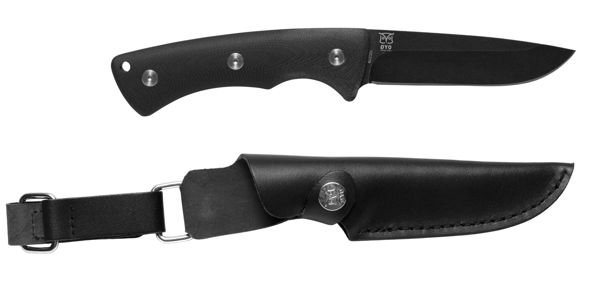 ØYO Universalmesser Oyo Falketind Outdoormesser mit Scheide schwarz