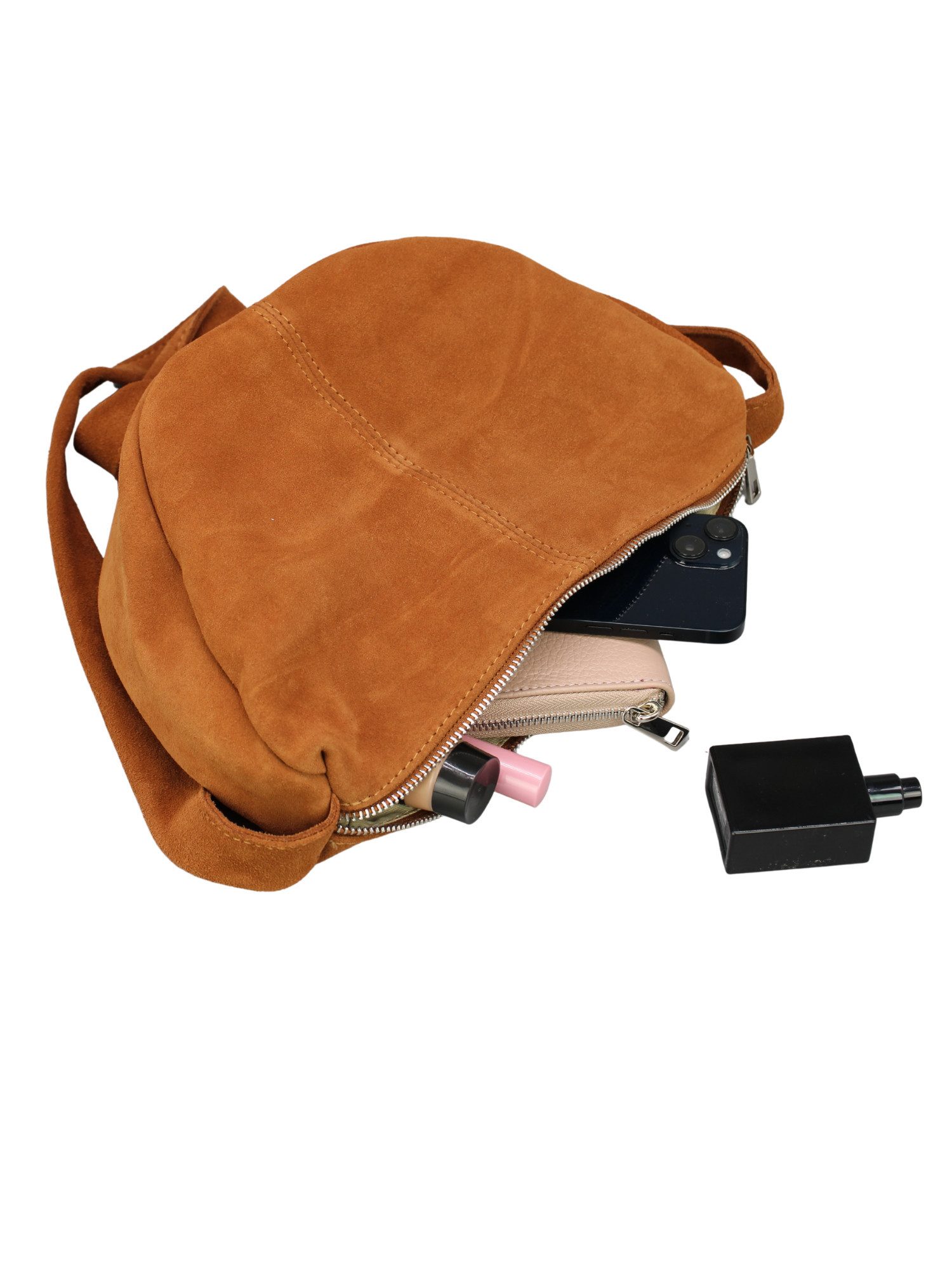 BRISE TASCHE Schultertasche Elegante Wildleder Schultertasche Crossbody Bag Made in Italy (Kein Set, Einzeltasche), Vielseitig tragbar (Schultertasche, Crossbody, Banana Bag)