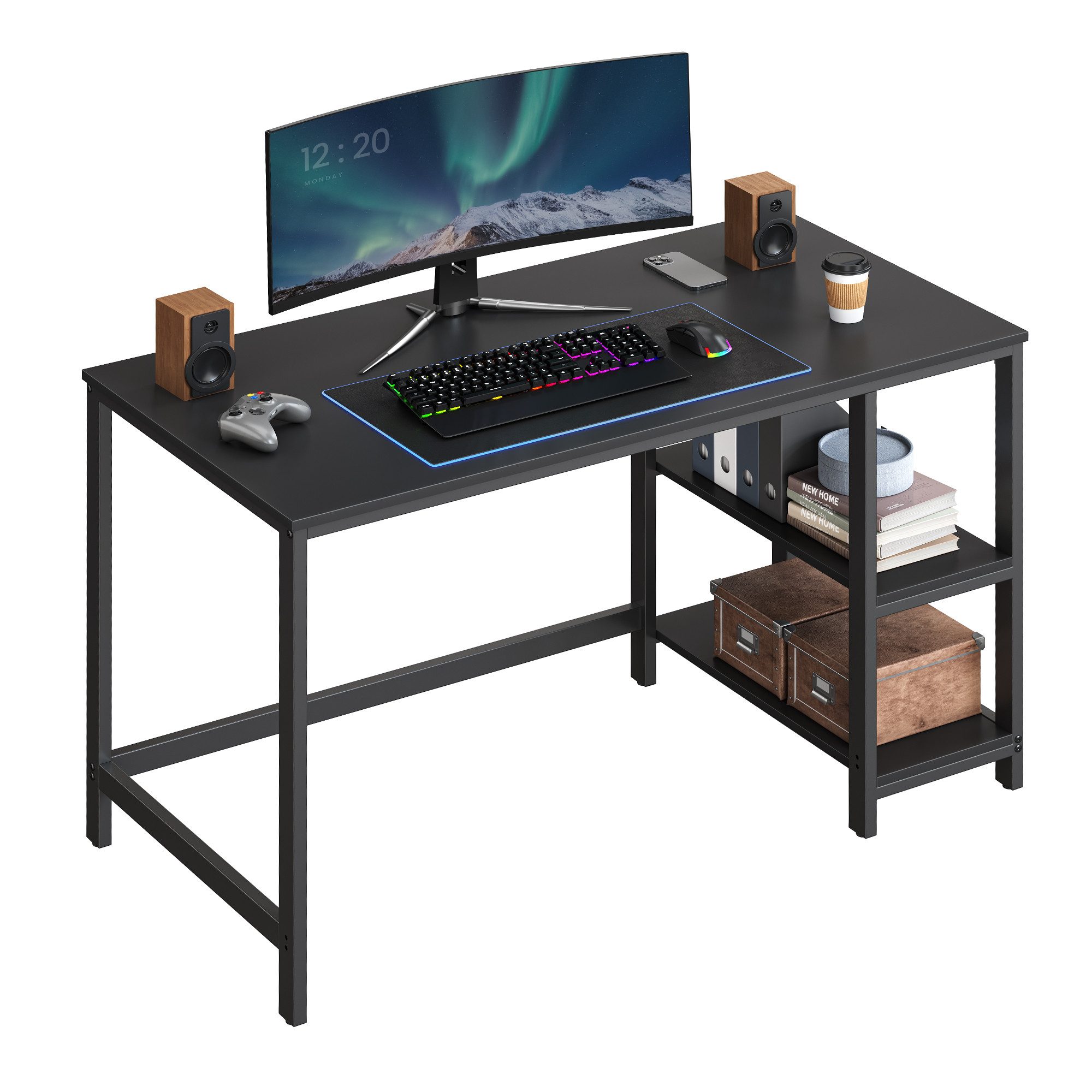 VASAGLE Schreibtisch Computertisch, 120/140cm Bürotisch mit günstig online kaufen