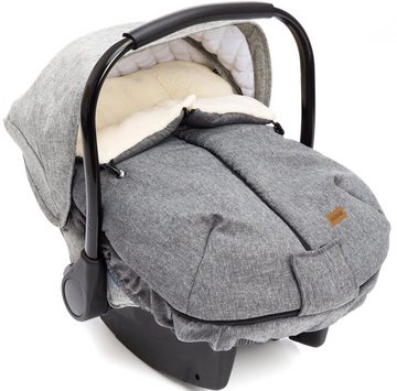 Fillikid Fußsack Sella, Winterfußsack, melange hellgrau, für Babyschalen