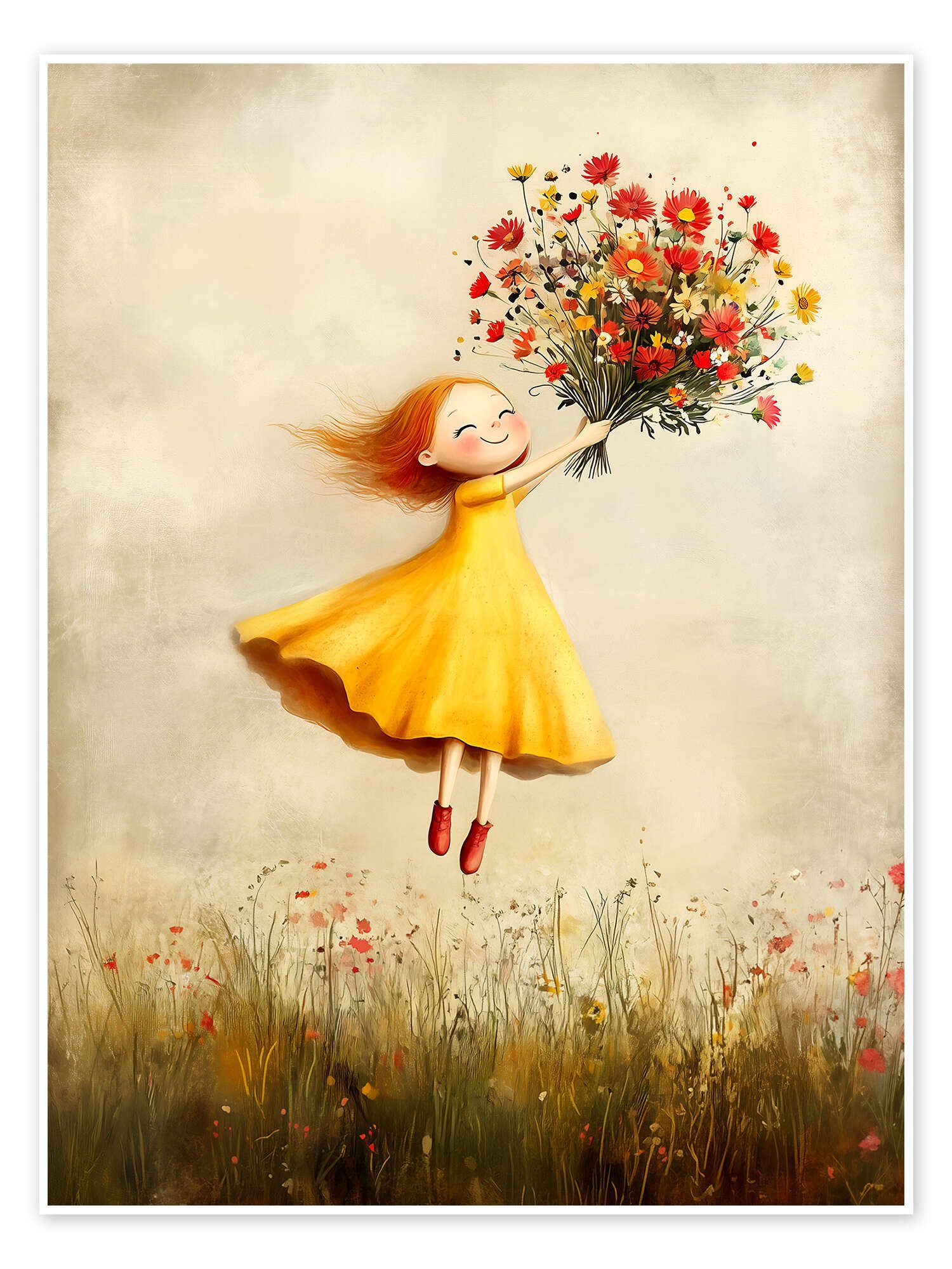 Posterlounge Плакат Annika Persson, Blumen im Wind, Kinderzimmer Malerei