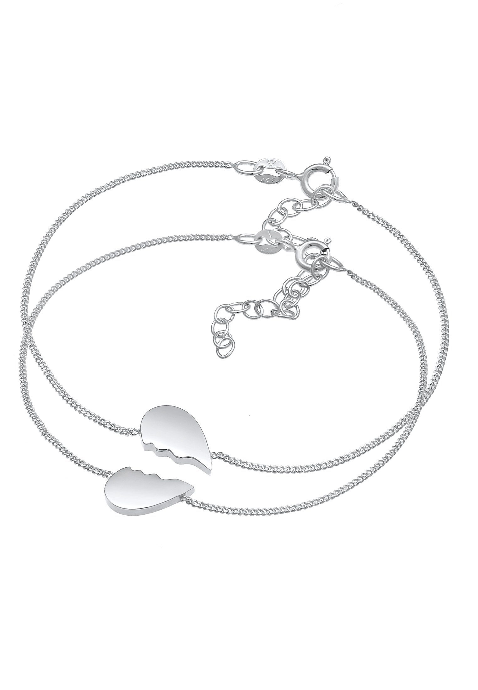 Elli Armband Set Herz 925 Set Love geteilt 2er Friends Silber