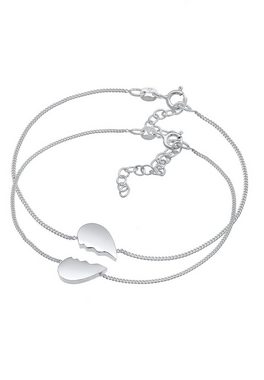 Elli Armband Set Herz geteilt Friends Love 2er Set 925 Silber