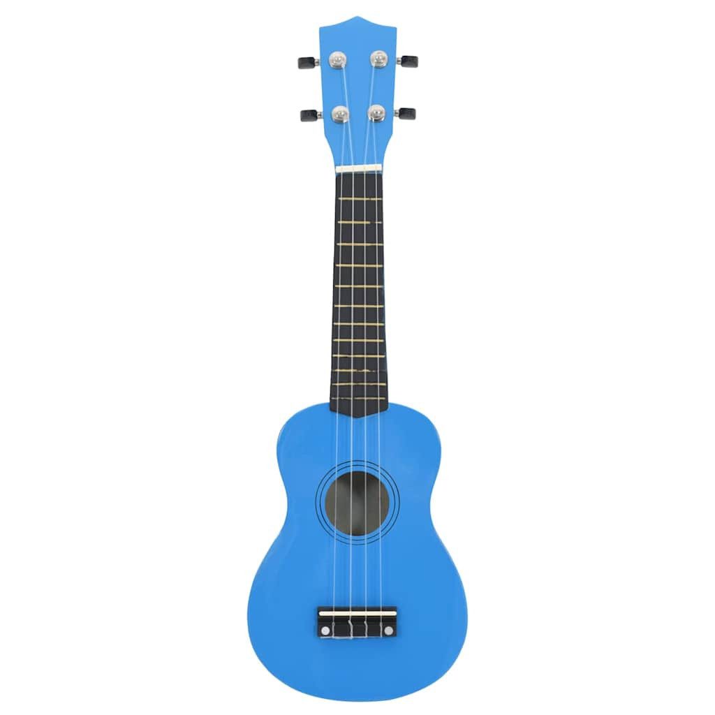 vidaXL Ukulele Sopran-Ukulele-Set mit Tasche für Kinder Babyblau 21"