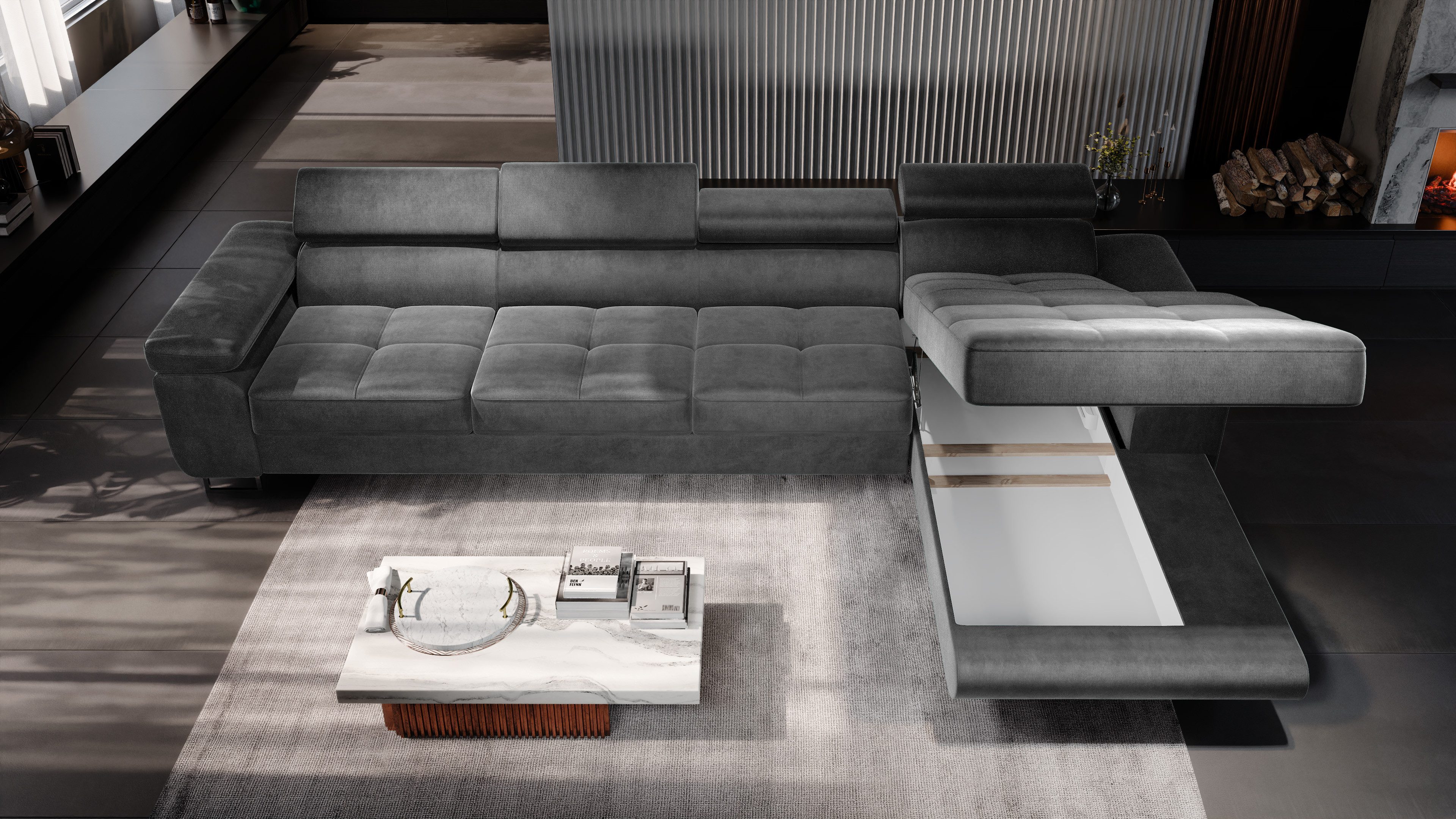 NEXT COLLECTION Ecksofa Alonzo Maxi, Verstellbare Kopfstützen, Bettzeugcont günstig online kaufen