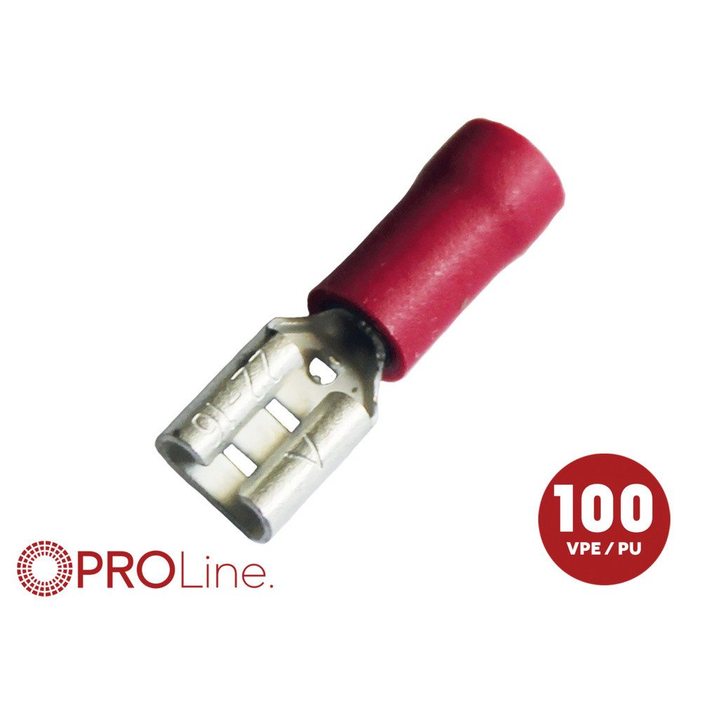 ACV Flachsteckhülsen ACV 344801-1-0-p Steckzunge Steckdicke: 0.8 mm Teilisoliert Rot 100, 344801-1-0-p