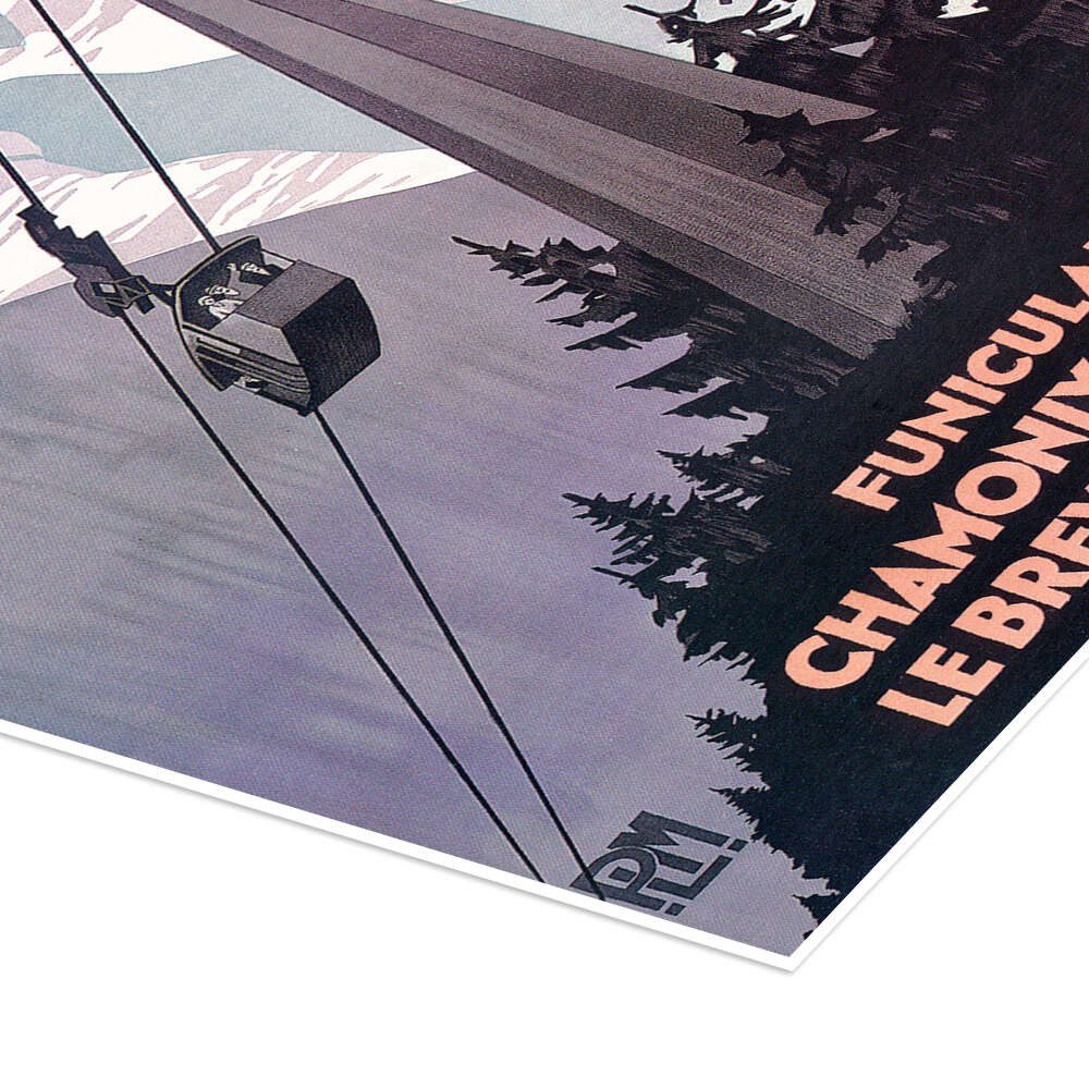 Posterlounge Wandbild Chamonix-Mont-Blanc (Französisch), Vintage Travel Collection, erhältlich als Poster, Leinwandbild, Wandsticker oder Acrylglasbild