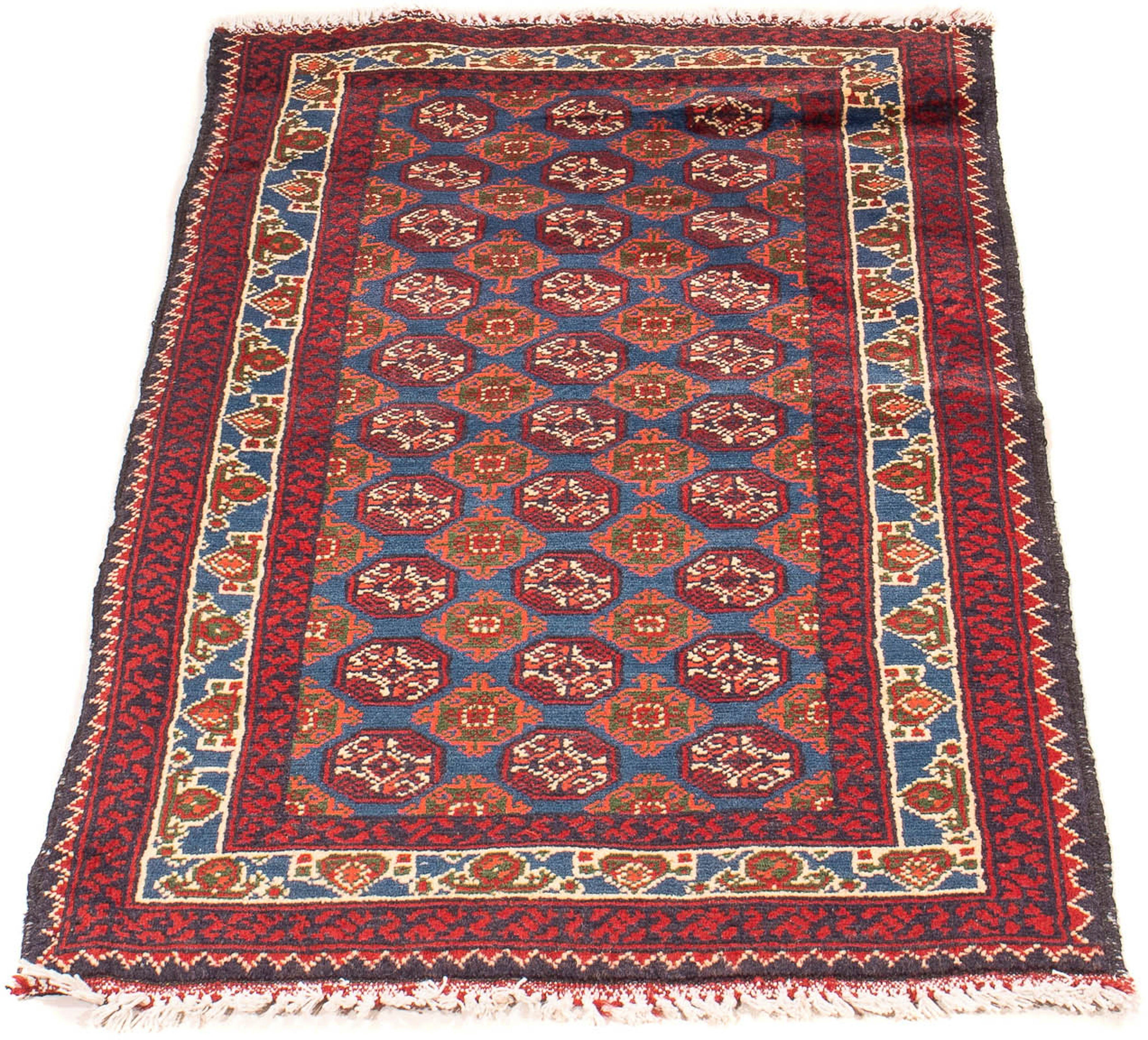Orientteppich Afghan - 89 x 49 cm - dunkelrot, morgenland, rechteckig, Höhe: 7 mm, Wohnzimmer, Handgeknüpft, Einzelstück mit Zertifikat