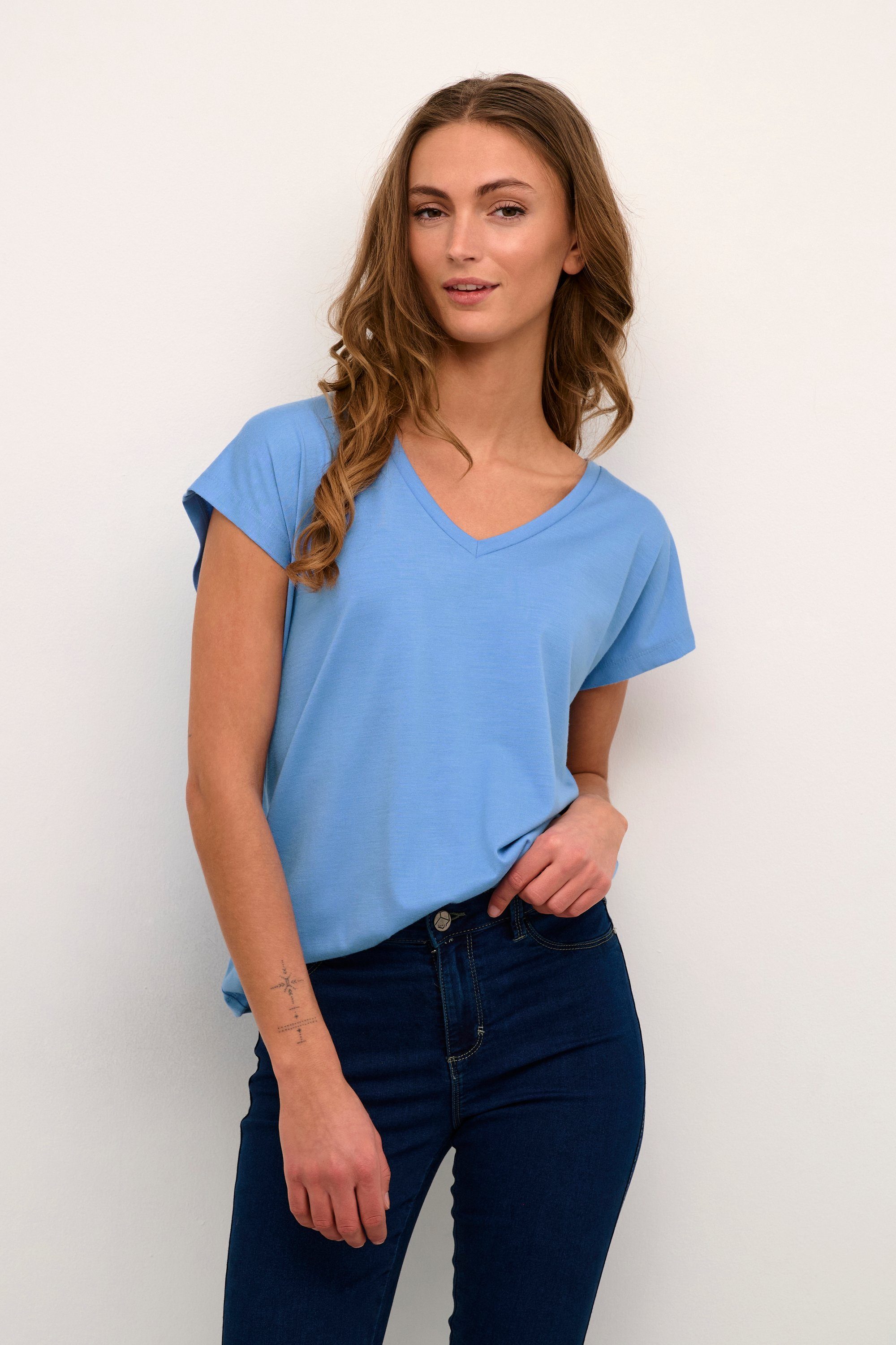 KAFFE T-Shirt KAlise Cornflower Blue SS T-shirt