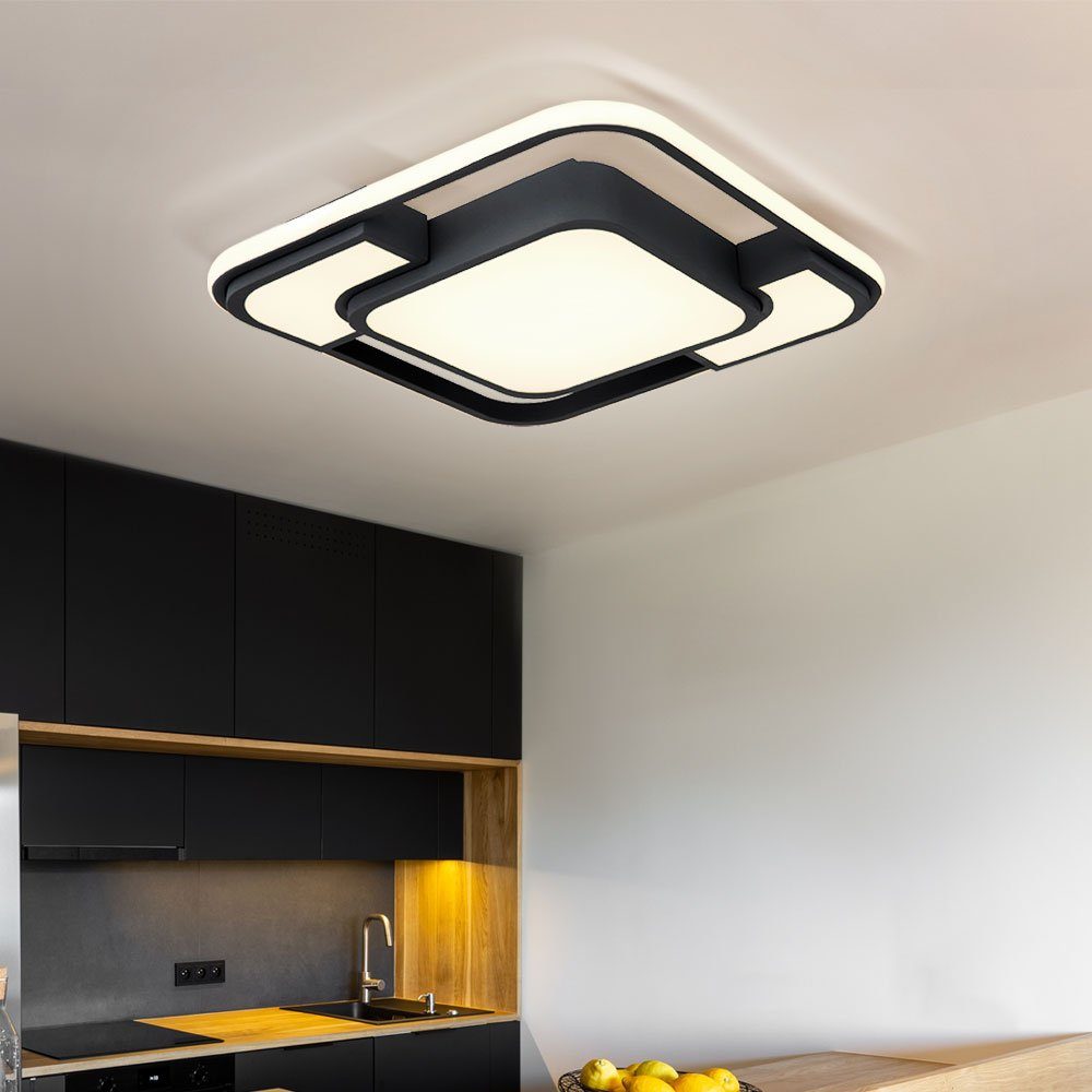 etc-shop LED Deckenleuchte, Designleuchte Wohnzimmer Warmweiß, Metall Deckenleuchte LED-Leuchtmittel fest Deckenlampe verbaut