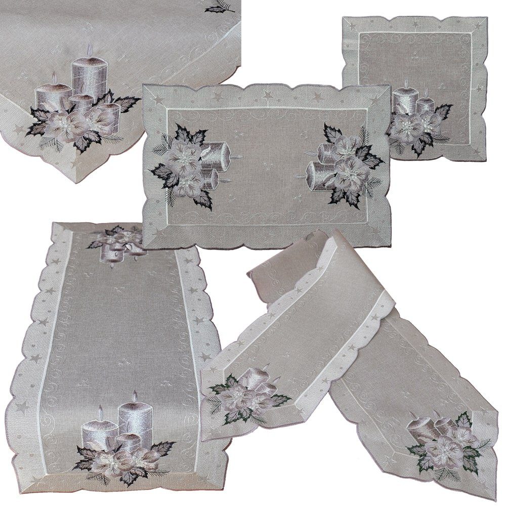 matches21 HOME & HOBBY Tischdecke Tischdeckchen OLIVIA Kerzen Weihnachten P günstig online kaufen