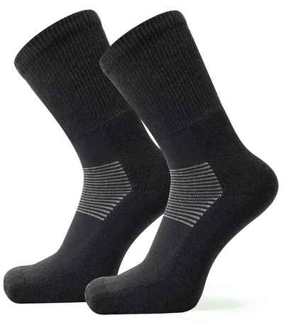 NORDSOX Wandersocken Merino Wolle für Damen und Herren (2-Paar) Klimaregulierend & gepolsterte Sohle und Ferse & weich & atmungsaktiv