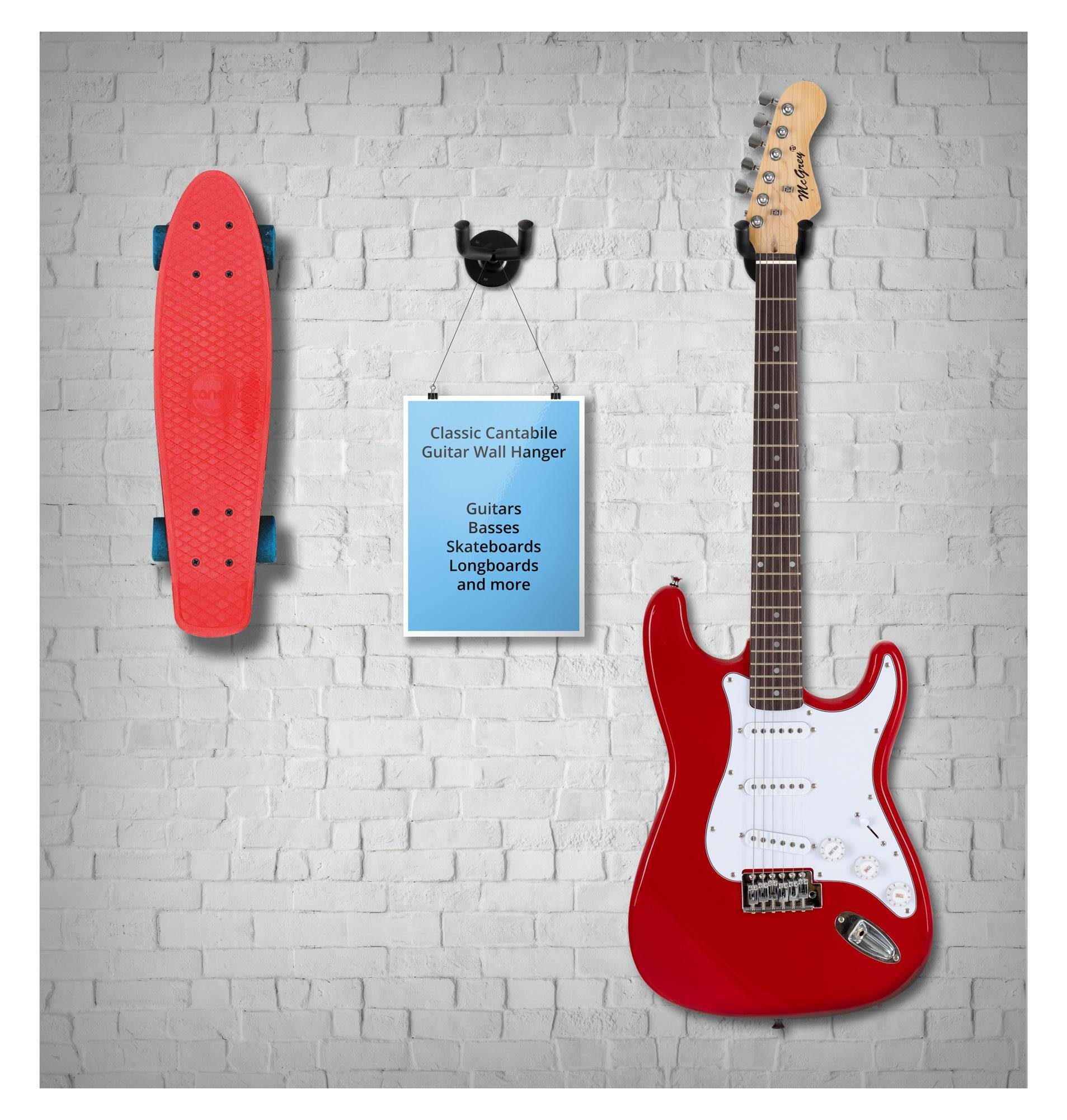 Classic Cantabile Gitarrenständer Gitarrenwandhalter, (1-tlg), Passend für Gitarre, Bass, Banjo und sonstige Saiteninstrumente