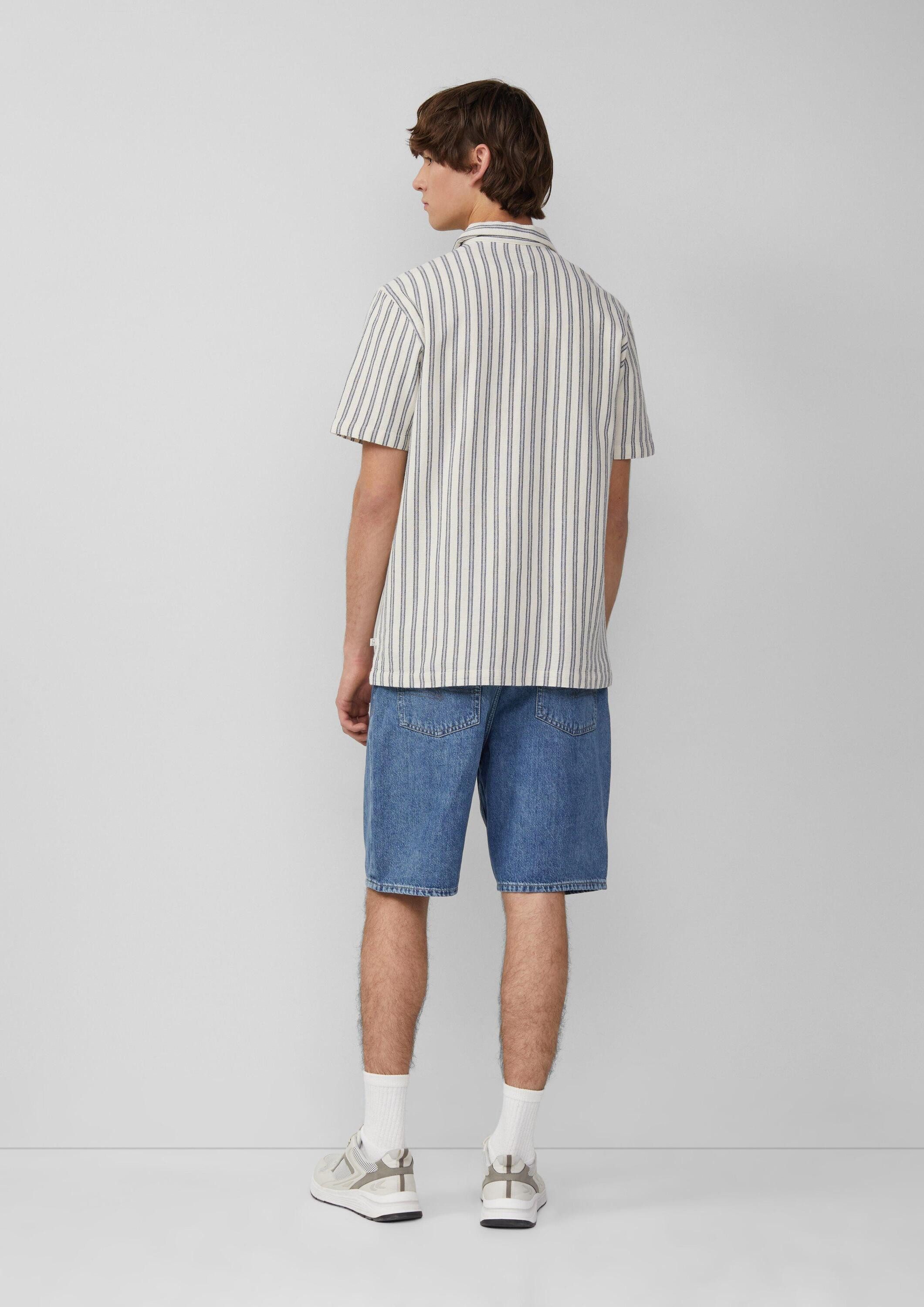 QS Kurzarmhemd Hemd Resort Fit: Hemd mit Strukturstreifen