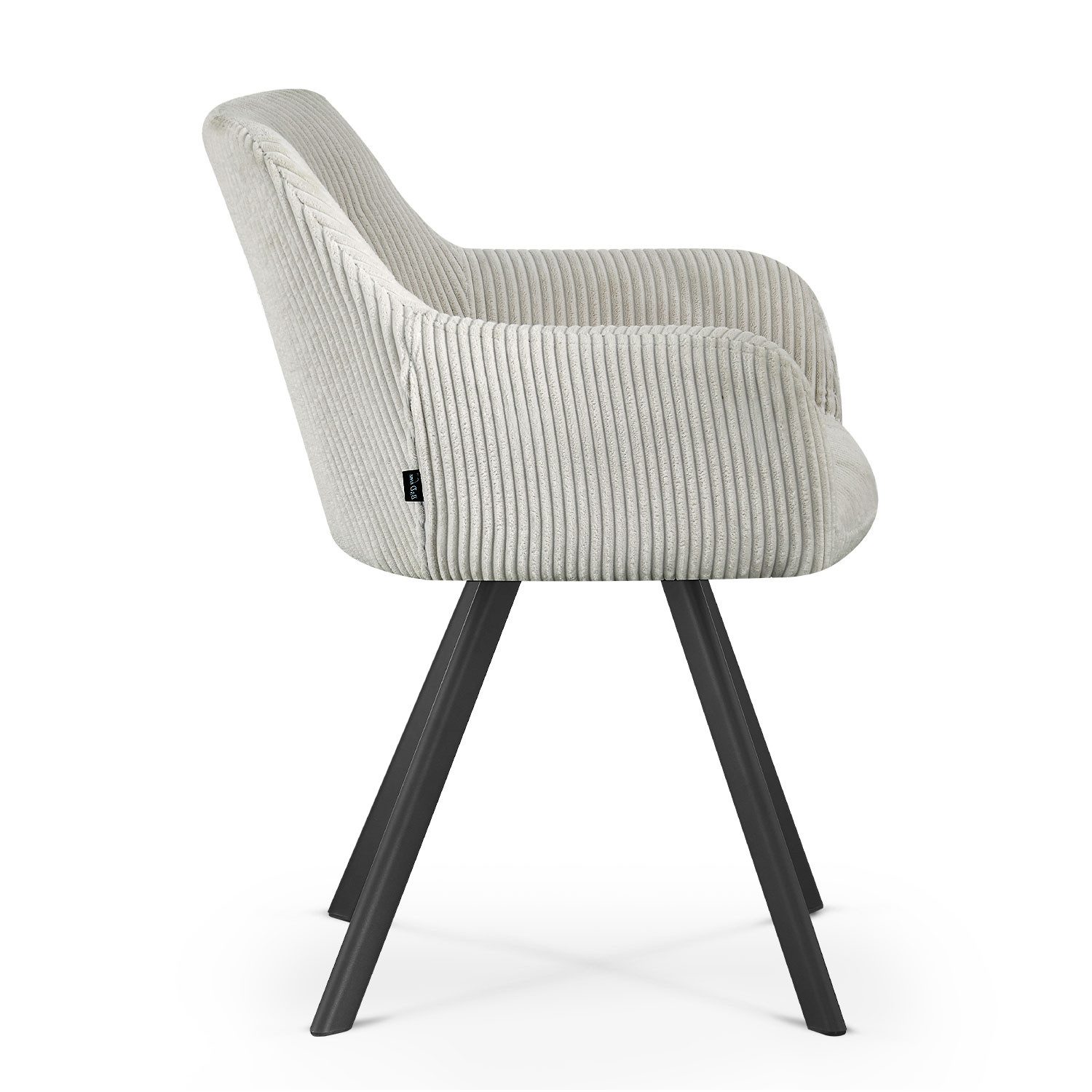 B&D home 4-Fußstuhl CYRUS (2er Set, 2 St), gepolstert, mit Armlehnen, Cord