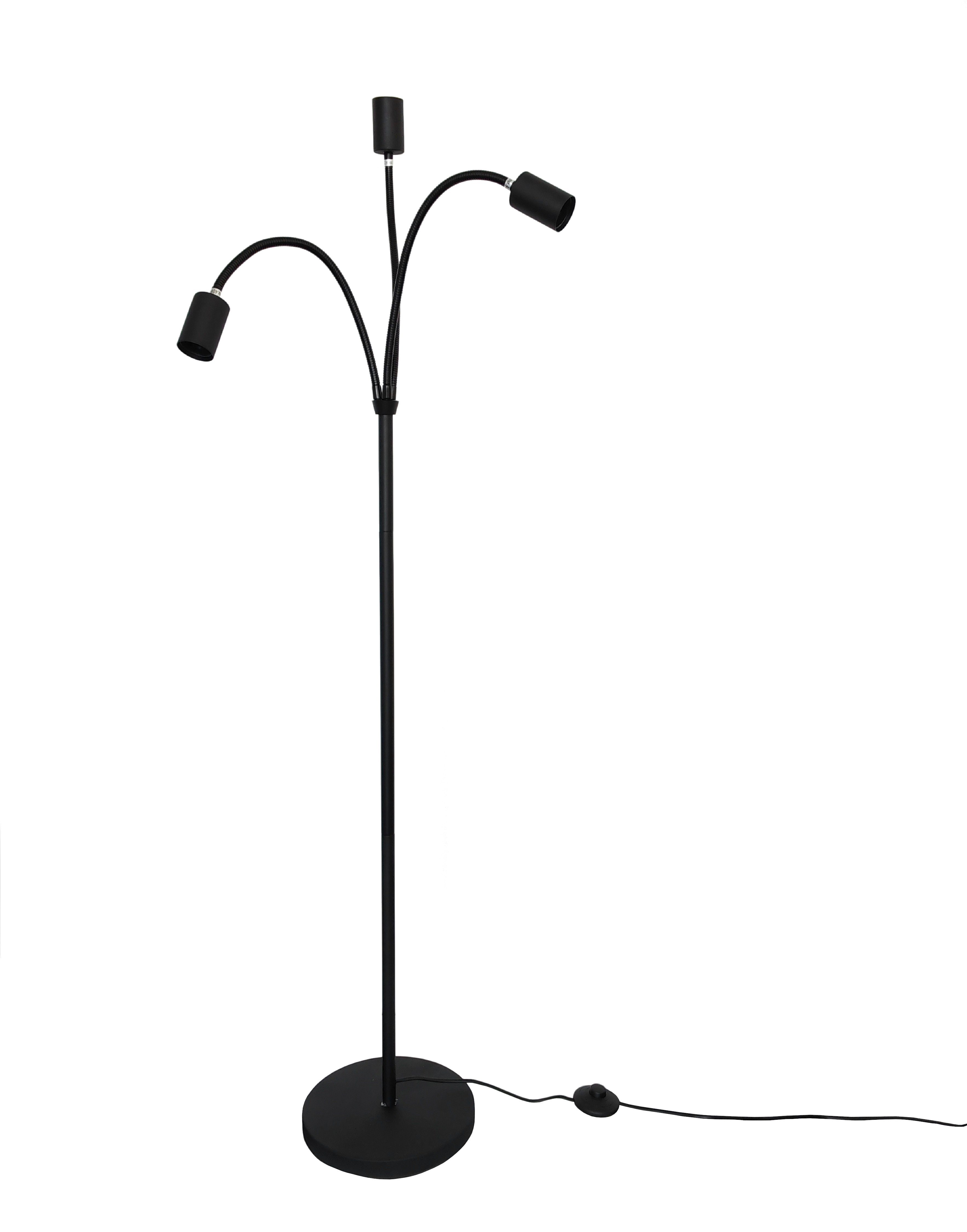 TRANGO Stehlampe, 3-flammig Stehleuchte 1531A *EARTH* in Schwarz-matt mit 3 günstig online kaufen